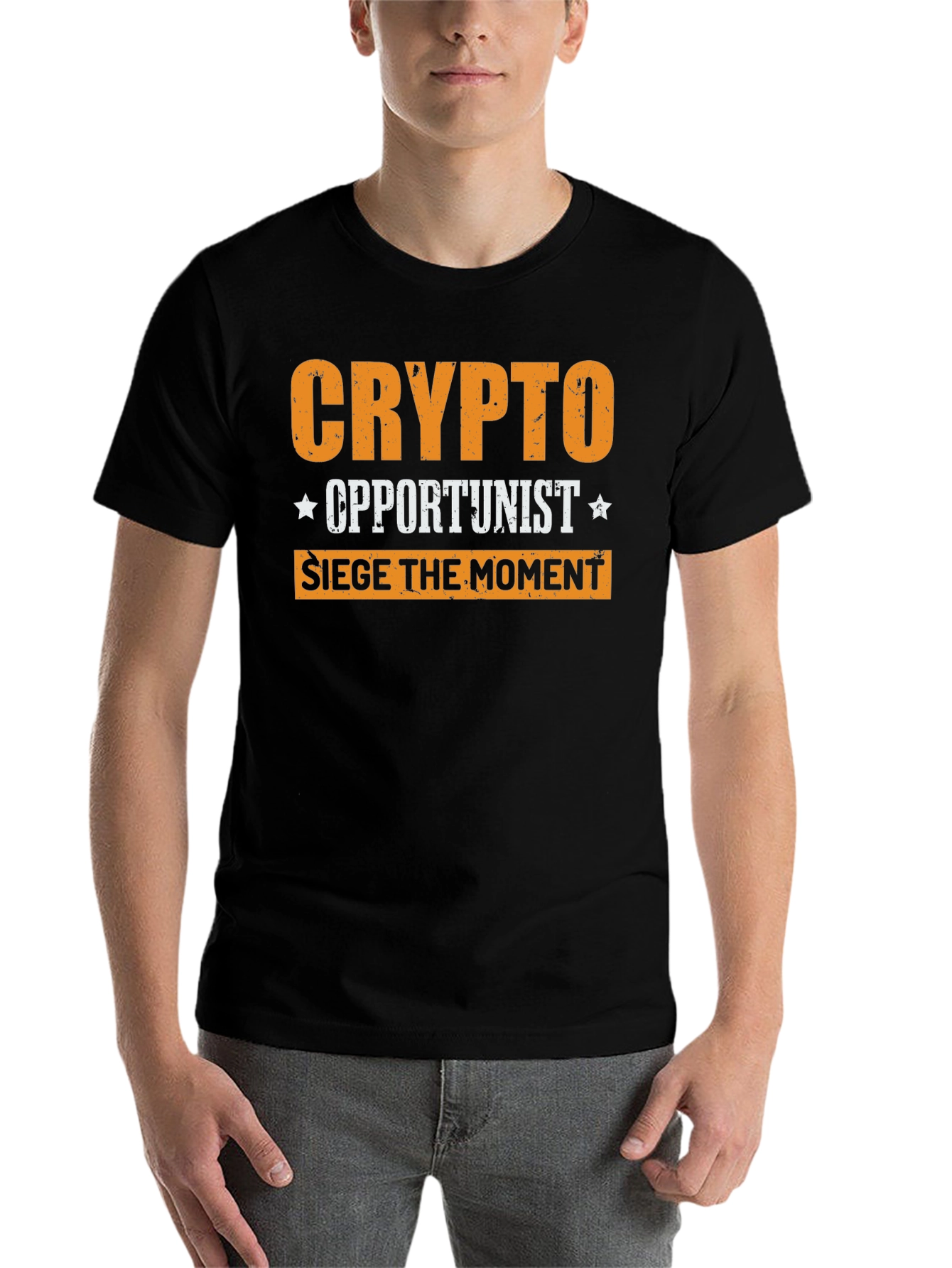 Black Crypto Opportunist T-Shirt: Seize the Moment view 7