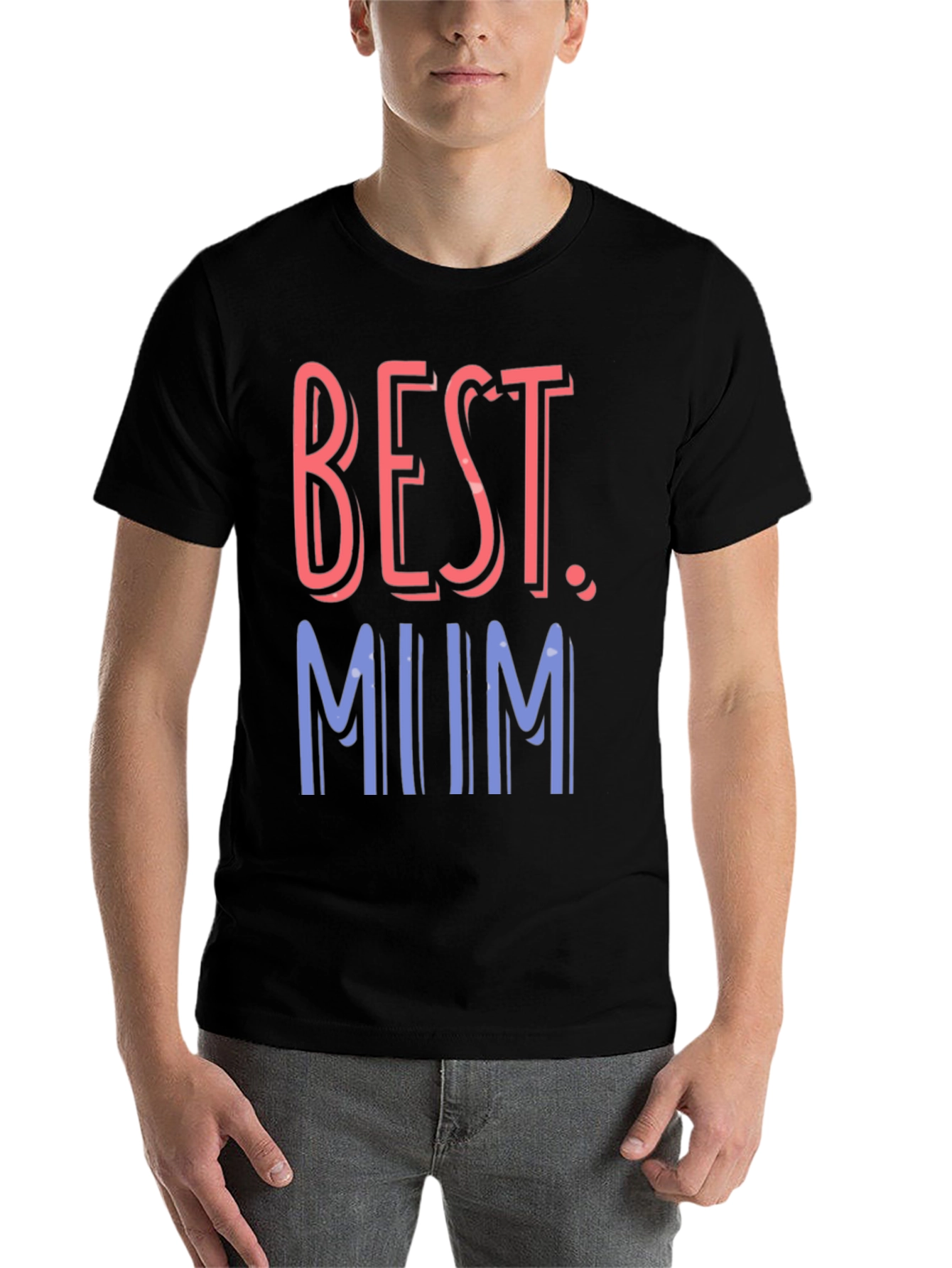 Black Best Mum Graphic Tee - Casual Black T-Shirt view 7
