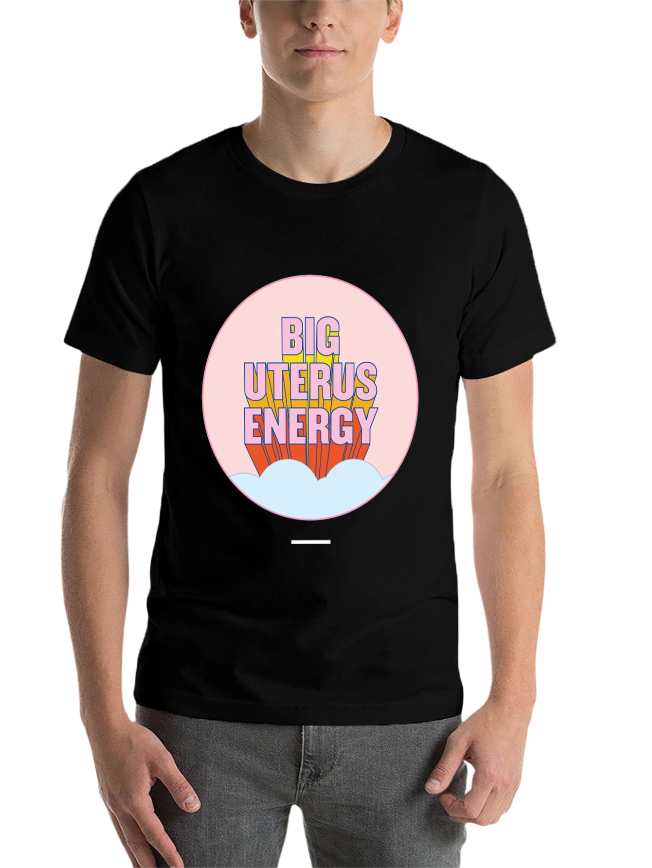 Black Big Uterus Energy Graphic Tee view 7