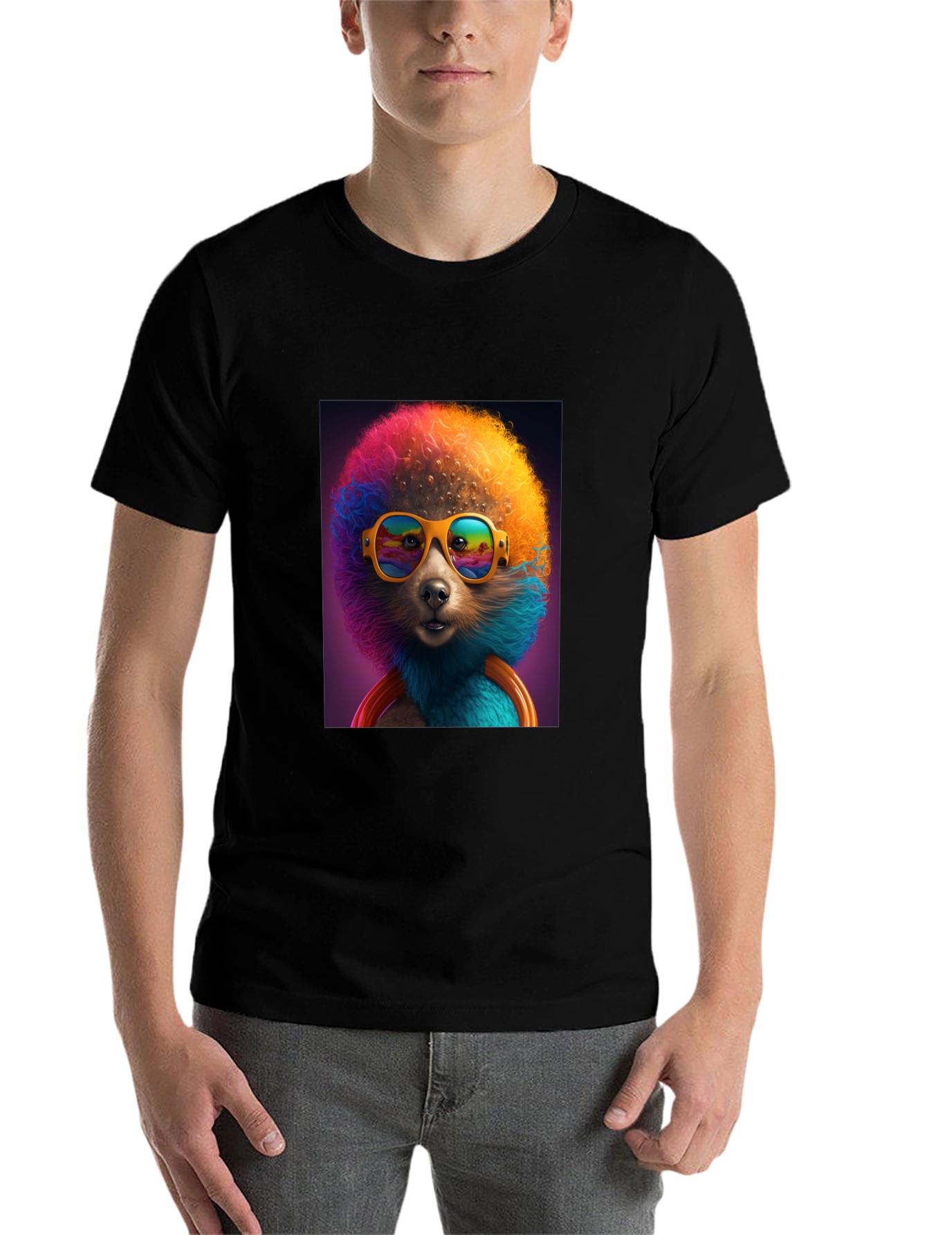 Black Cool Dog Tee: Colorful & Fun view 7