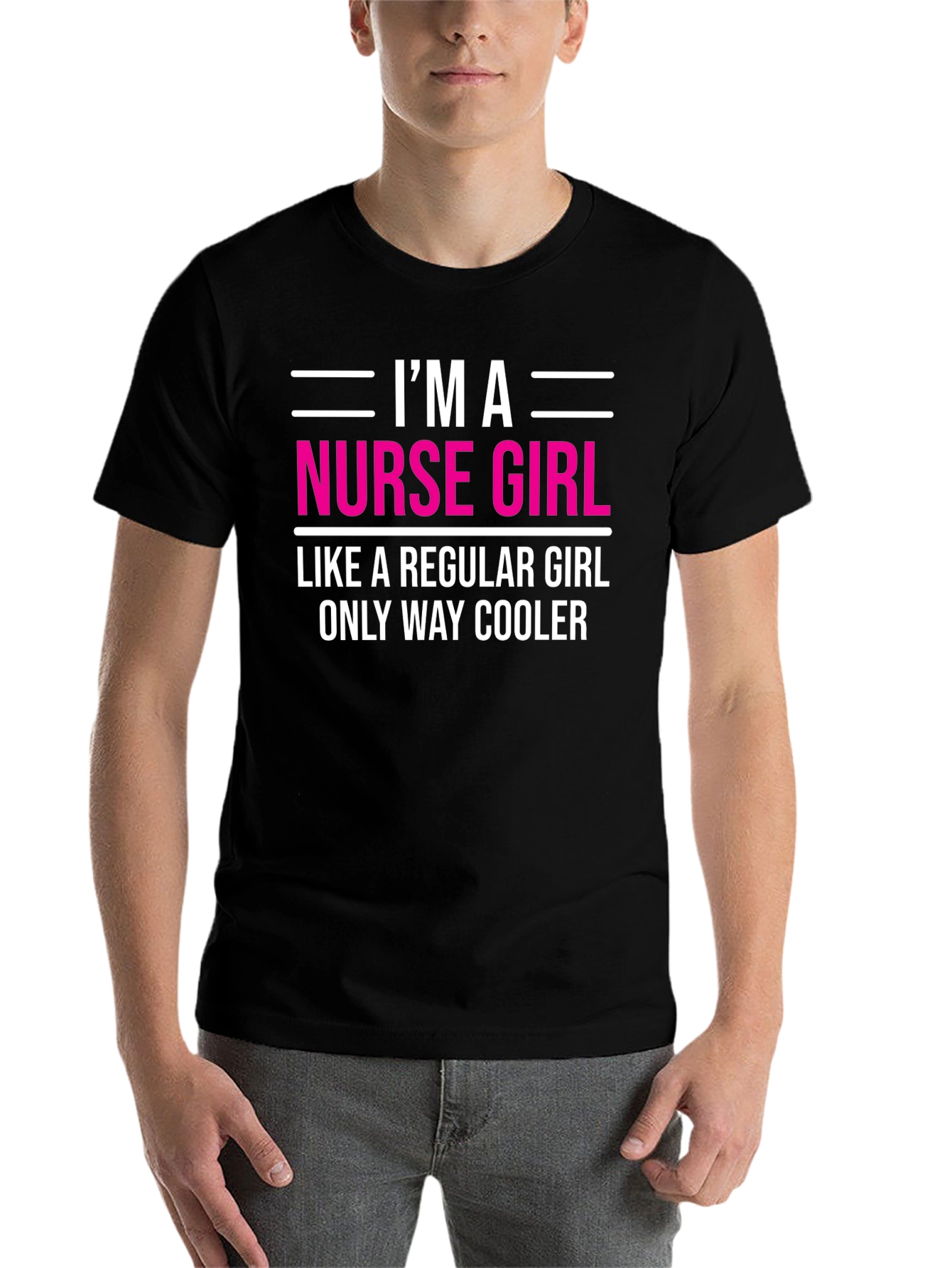 Black I'm A Nurse Girl T-Shirt view 7