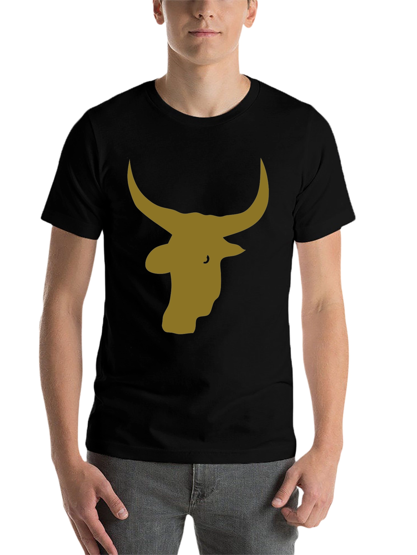 Black Bull Silhouette Black T-Shirt view 7
