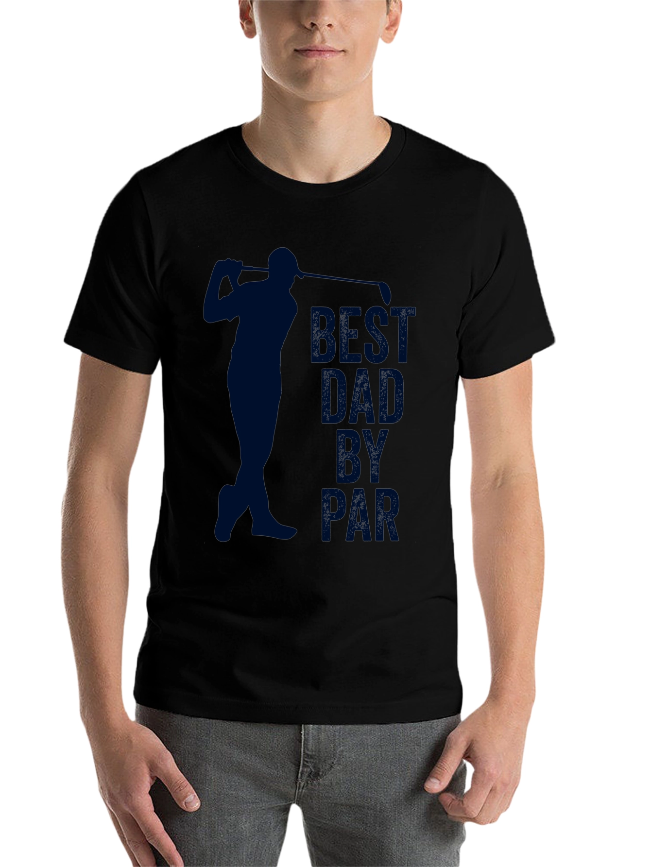 Black Best Dad by Par Golf T-Shirt - Father's Day Gift view 7