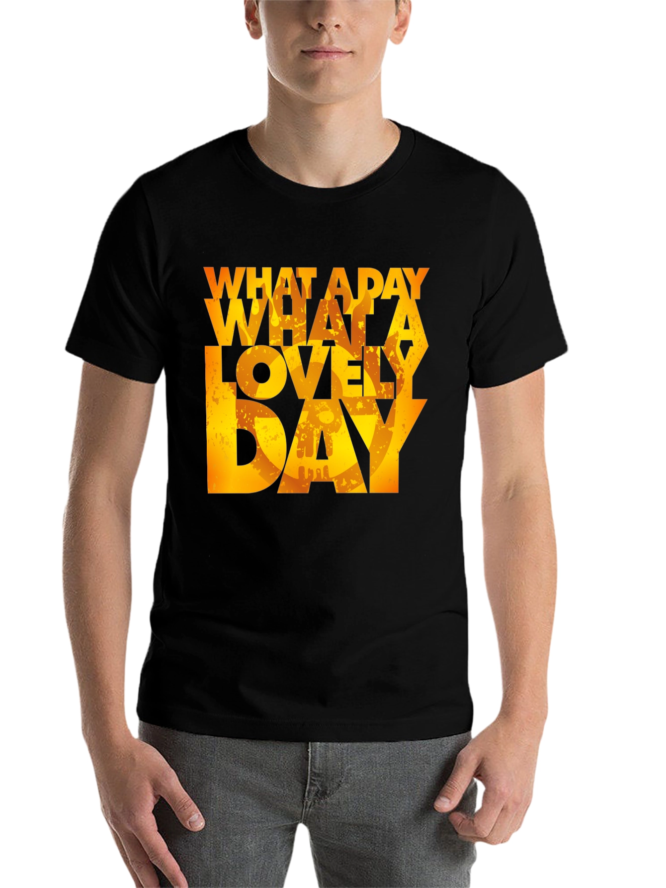 Black What a Lovely Day T-Shirt - Black Graphic Tee view 7