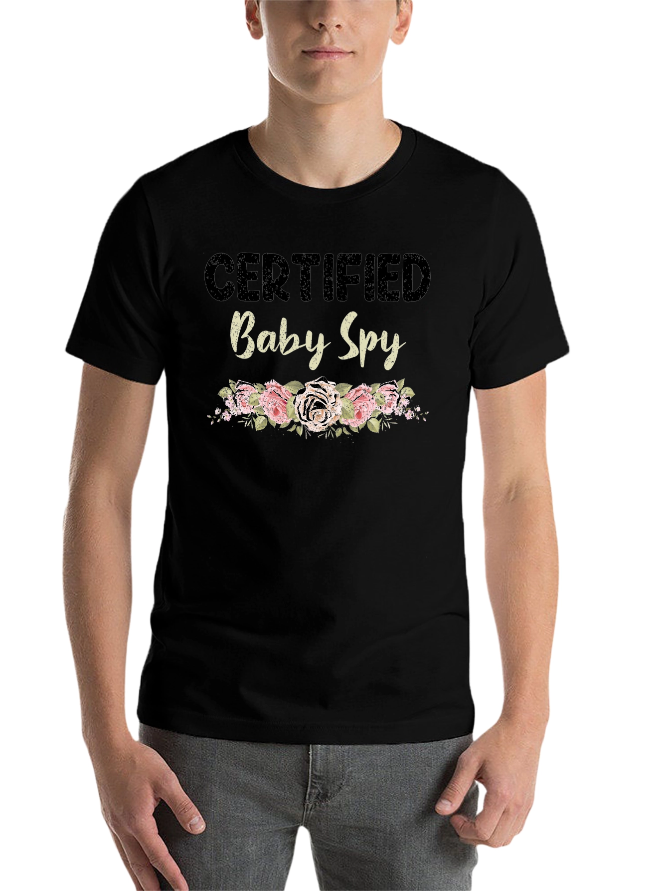 Black Certified Baby Spy Floral Graphic Tee view 7