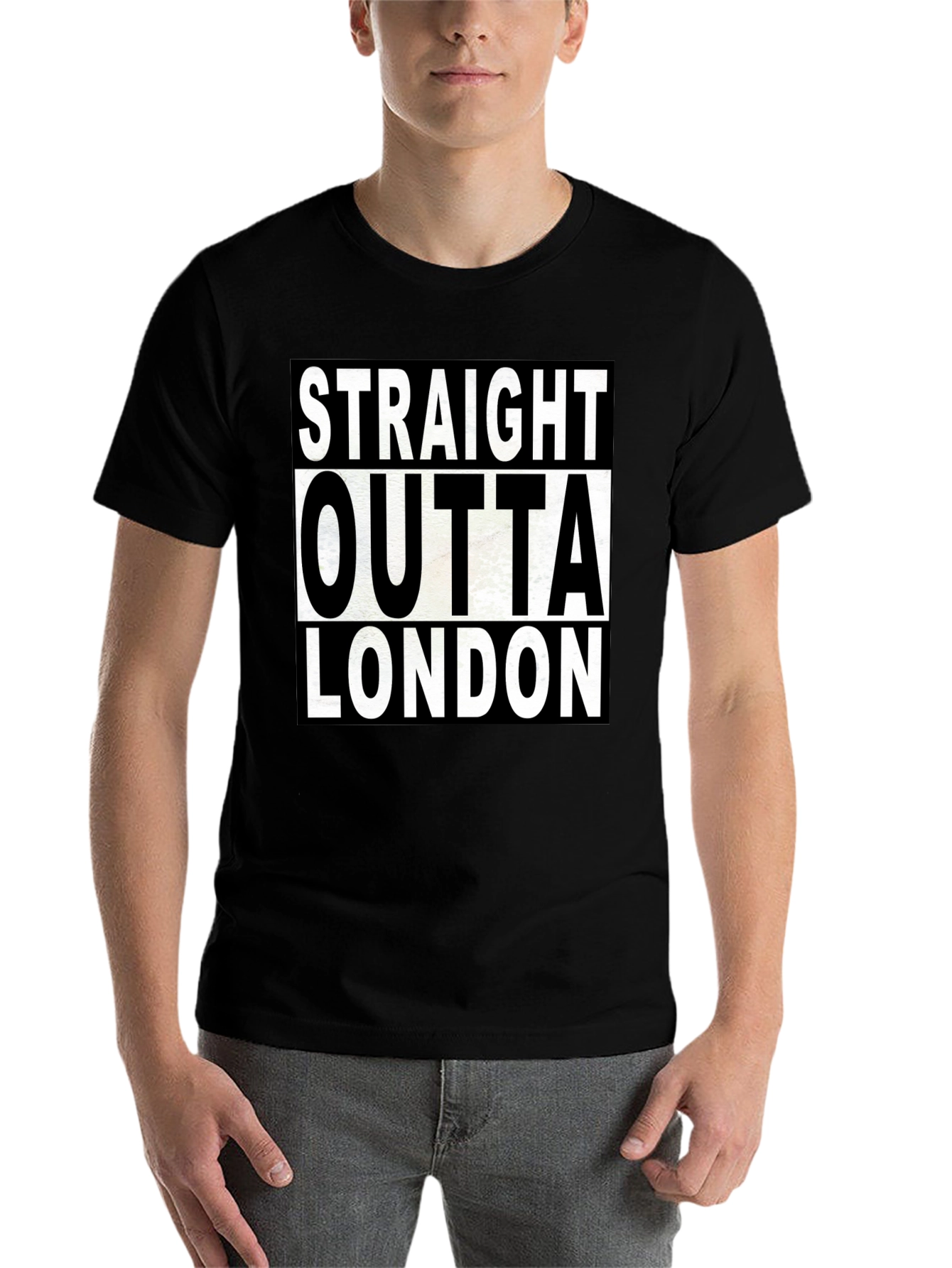 Black Straight Outta London T-Shirt view 7