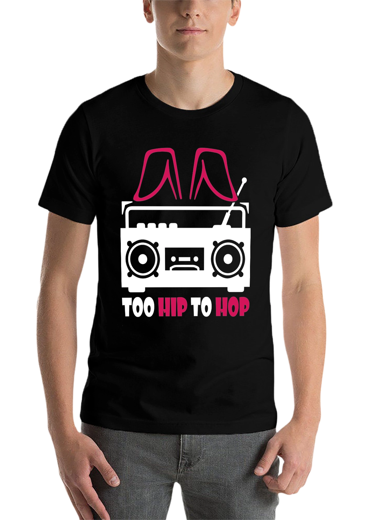 Black Too Hip To Hop T-Shirt - Novelty Graphic Tee view 7