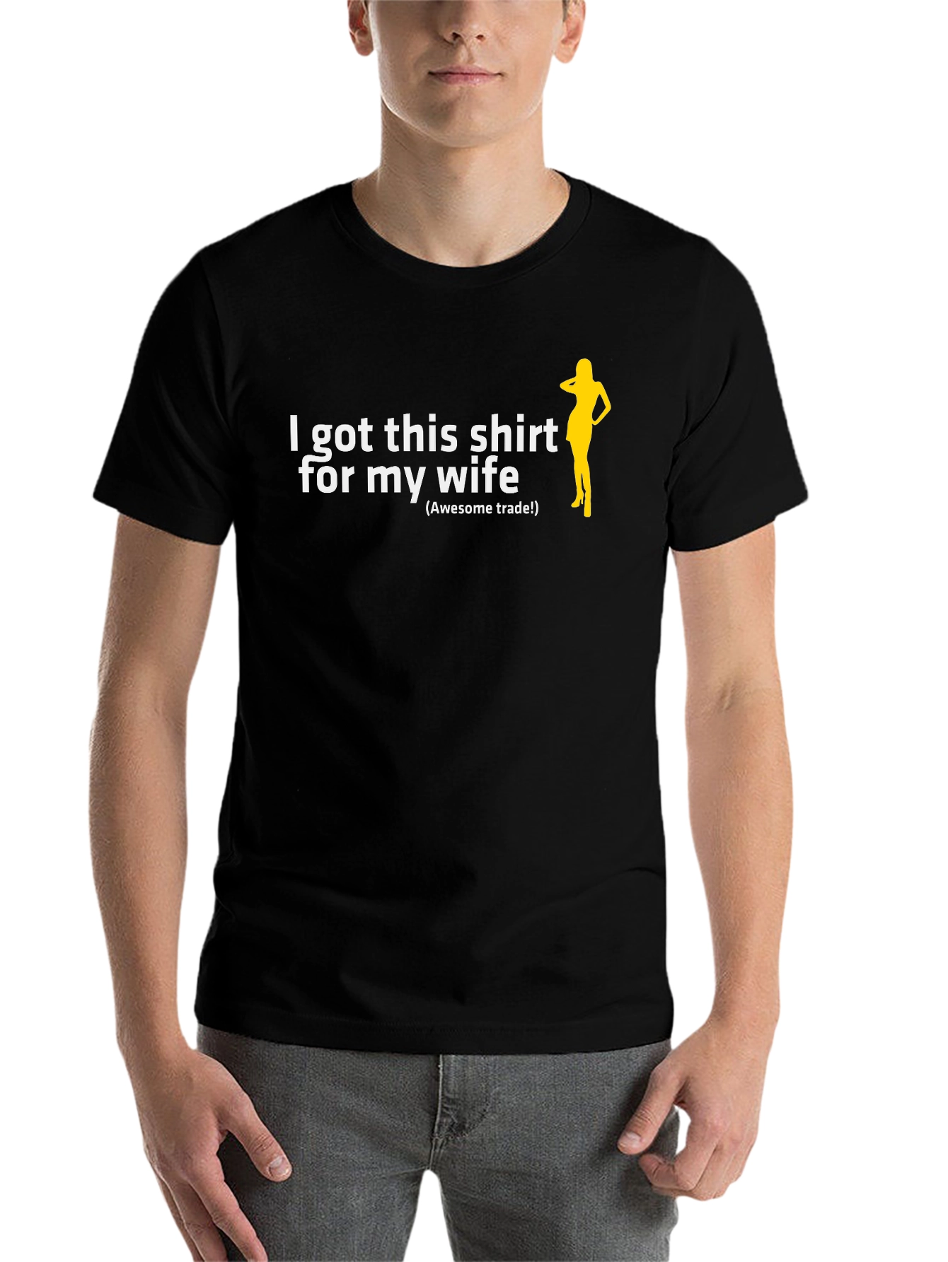 Black Humorous 'I Got This Shirt for My Wife' Graphic Tee view 7