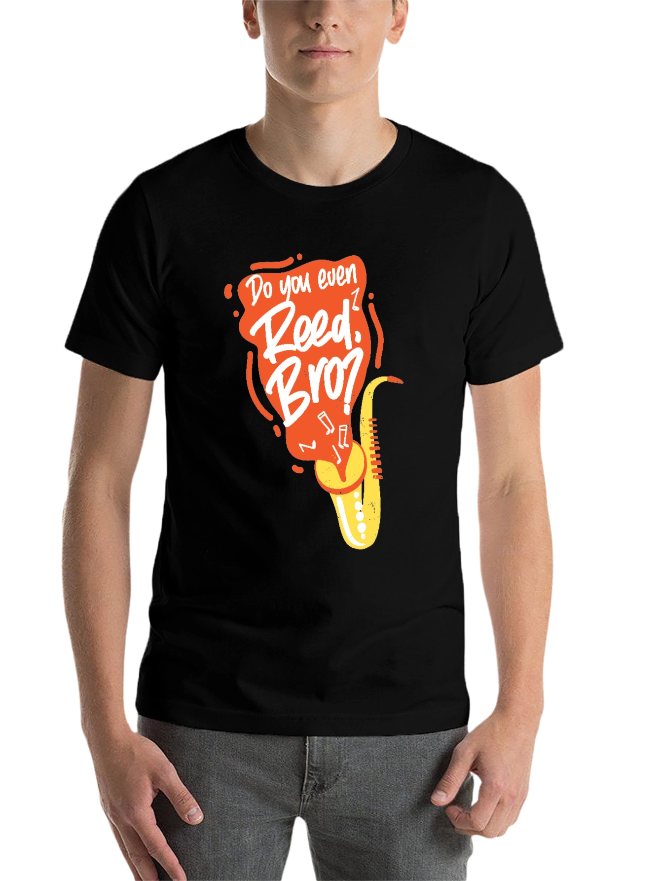 Black Do You Even Reed Bro? Graphic T-Shirt view 7