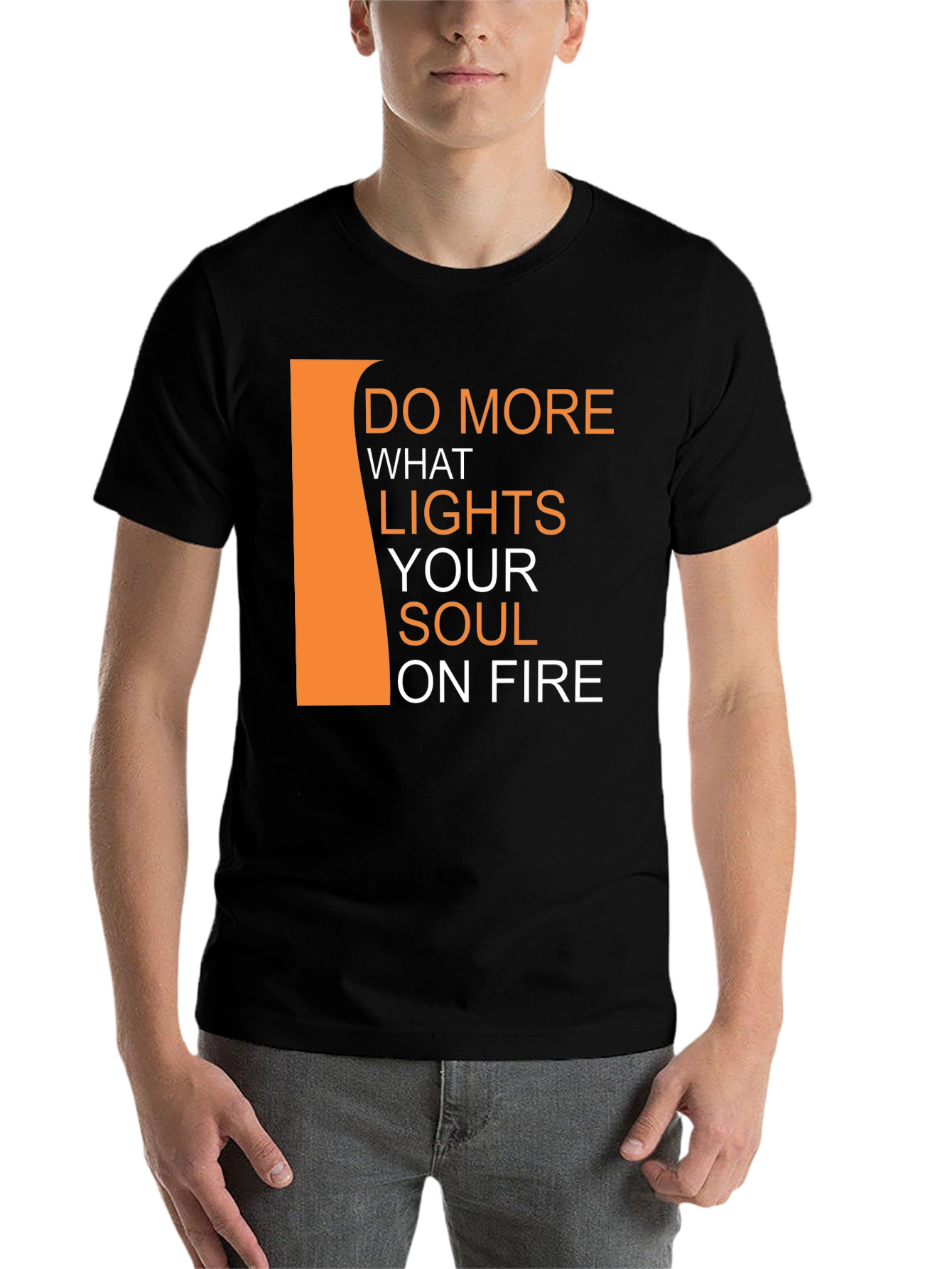 Black Inspirational Black T-Shirt - Do More What Lights Your Soul view 7