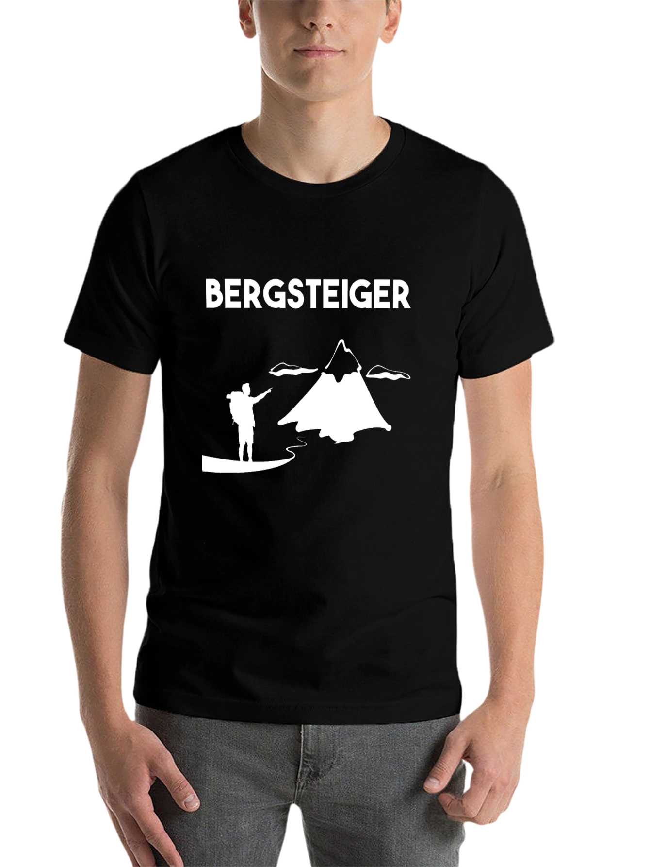 Black Bergsteiger T-Shirt - Mountain Climber Design view 7