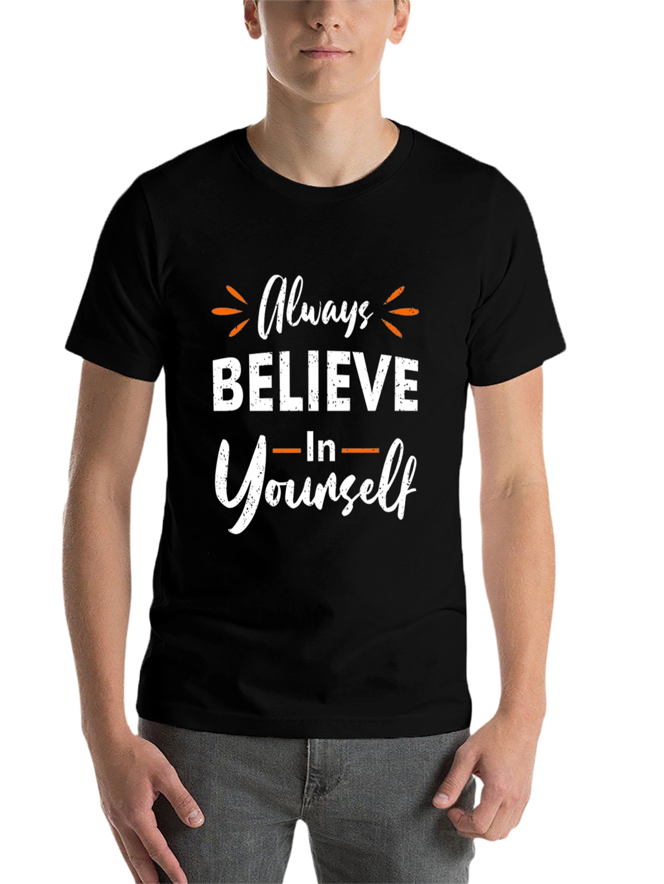 Black Believe in Yourself Graphic Tee view 7