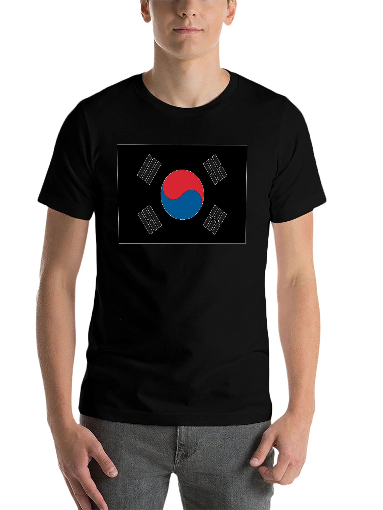 Black South Korea Flag Graphic T-Shirt view 7
