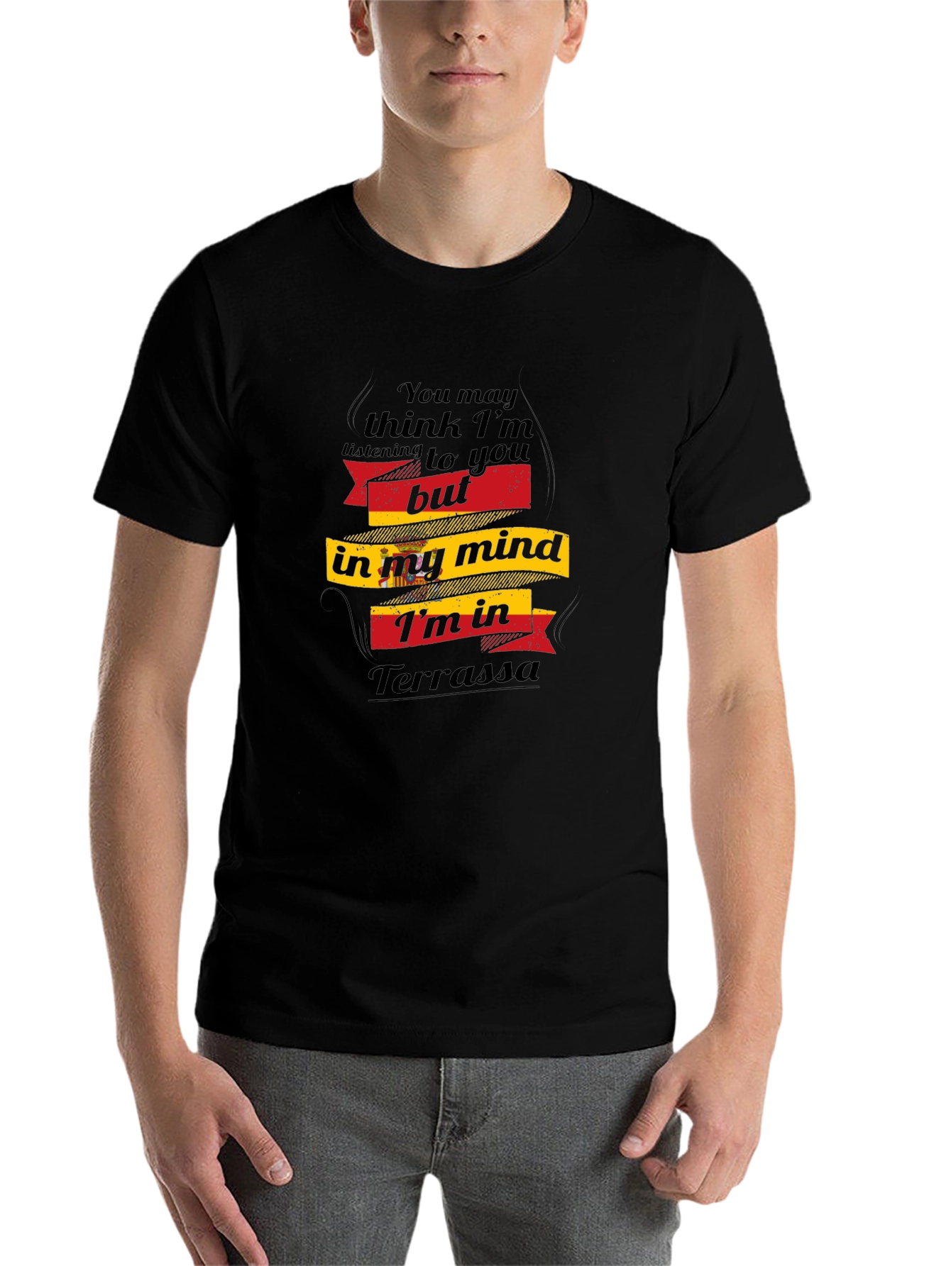 Black Terrassa Mind T-Shirt - Funny Travel Tee view 7