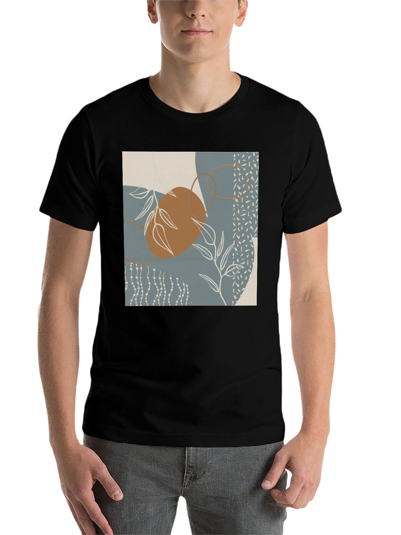 Black Abstract Art Graphic Print T-Shirt view 7