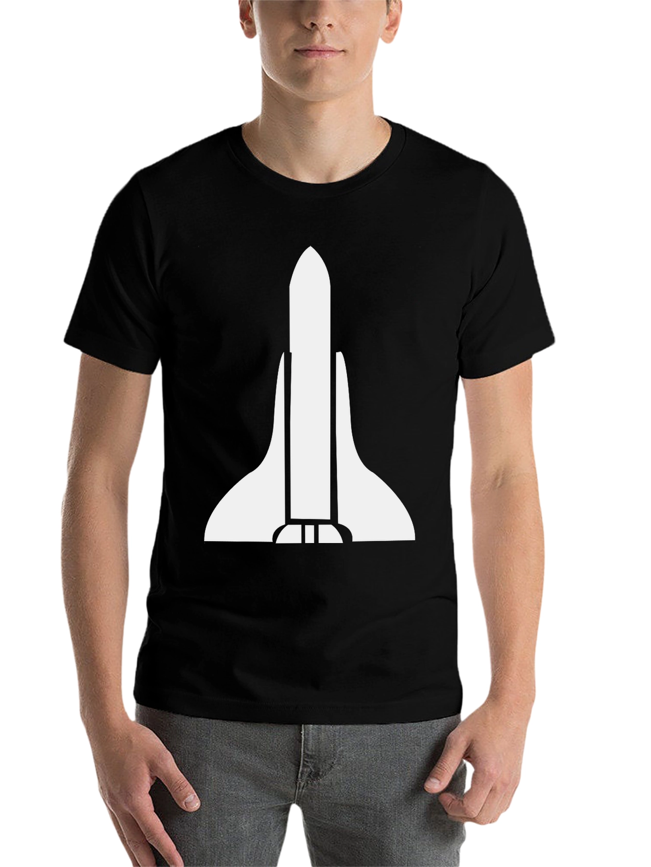 Black Space Shuttle Graphic Tee - Bold Style view 7