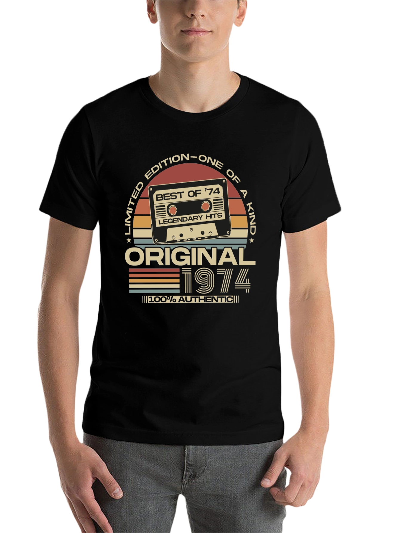 Black Vintage 1974 Birthday T-Shirt - Limited Edition view 7