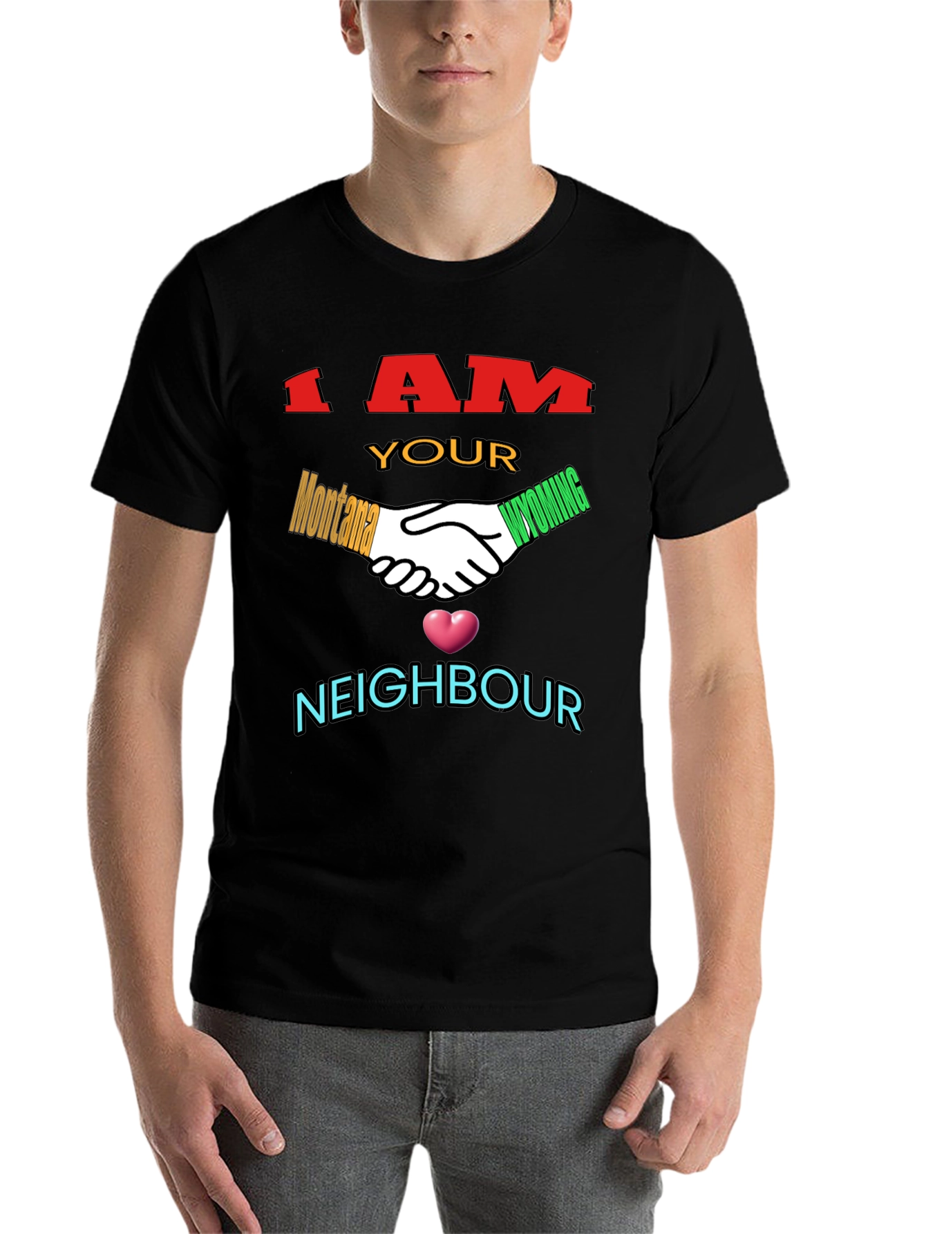 Black I Am Your Neighbour T-Shirt view 7