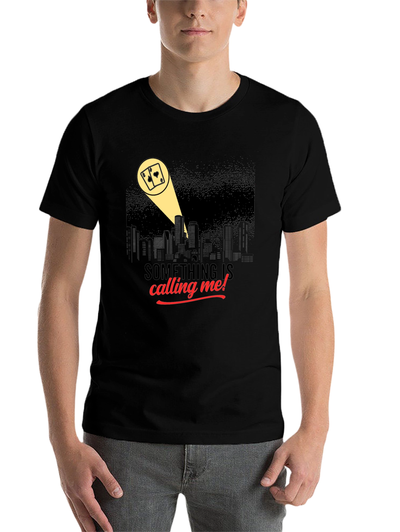 Black Calling Me T-Shirt - Gambling Spotlight Design view 7