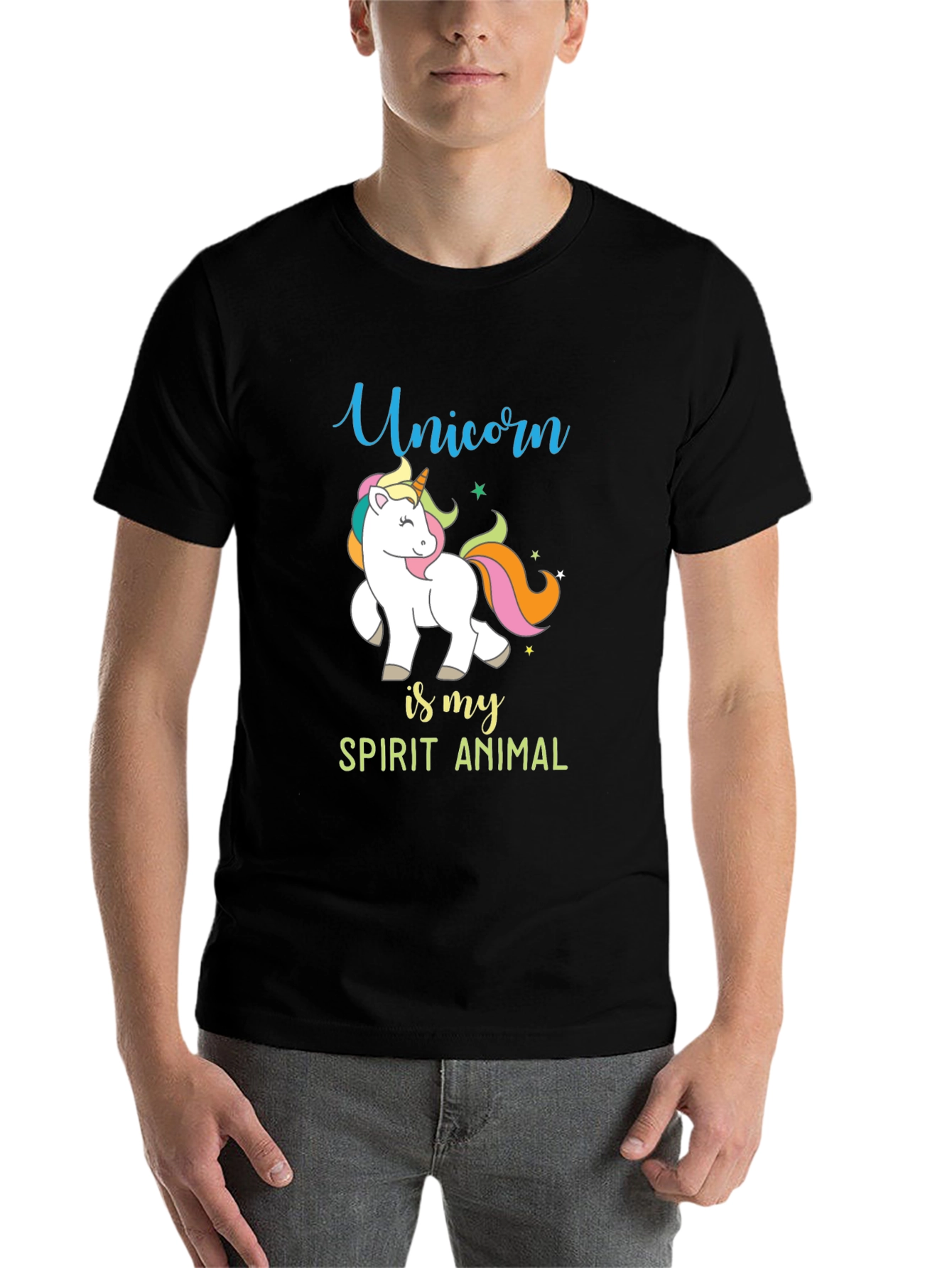 Black Unicorn Spirit Animal Graphic Tee view 7