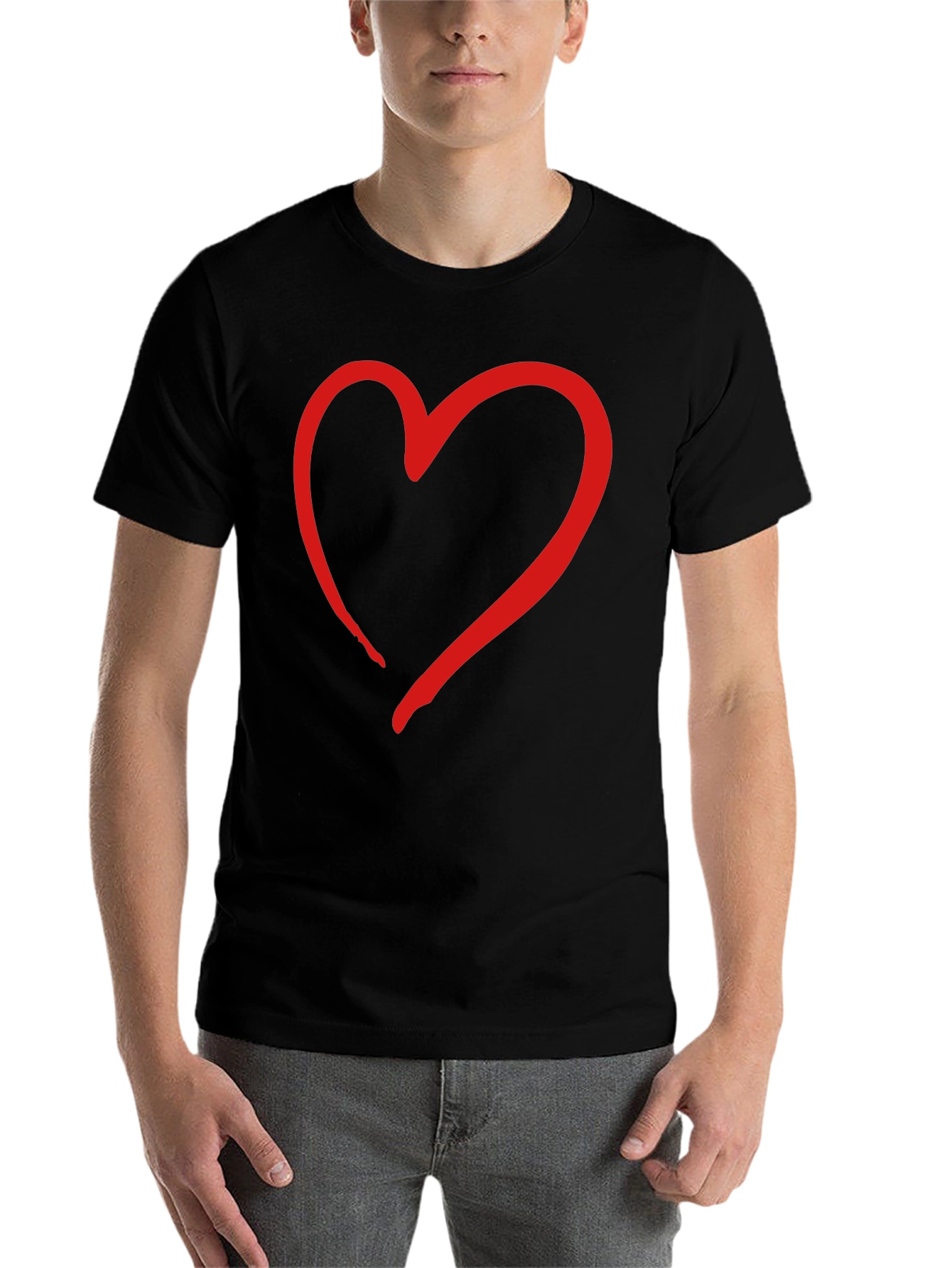 Black Heart Graphic Black T-Shirt | Stylish Casual Tee view 7