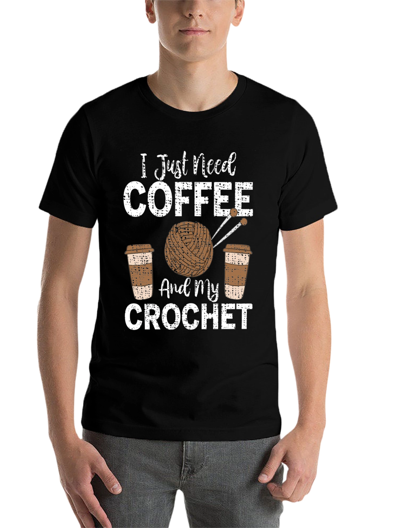 Black Coffee and Crochet T-Shirt - Hobby Lover's Tee view 7