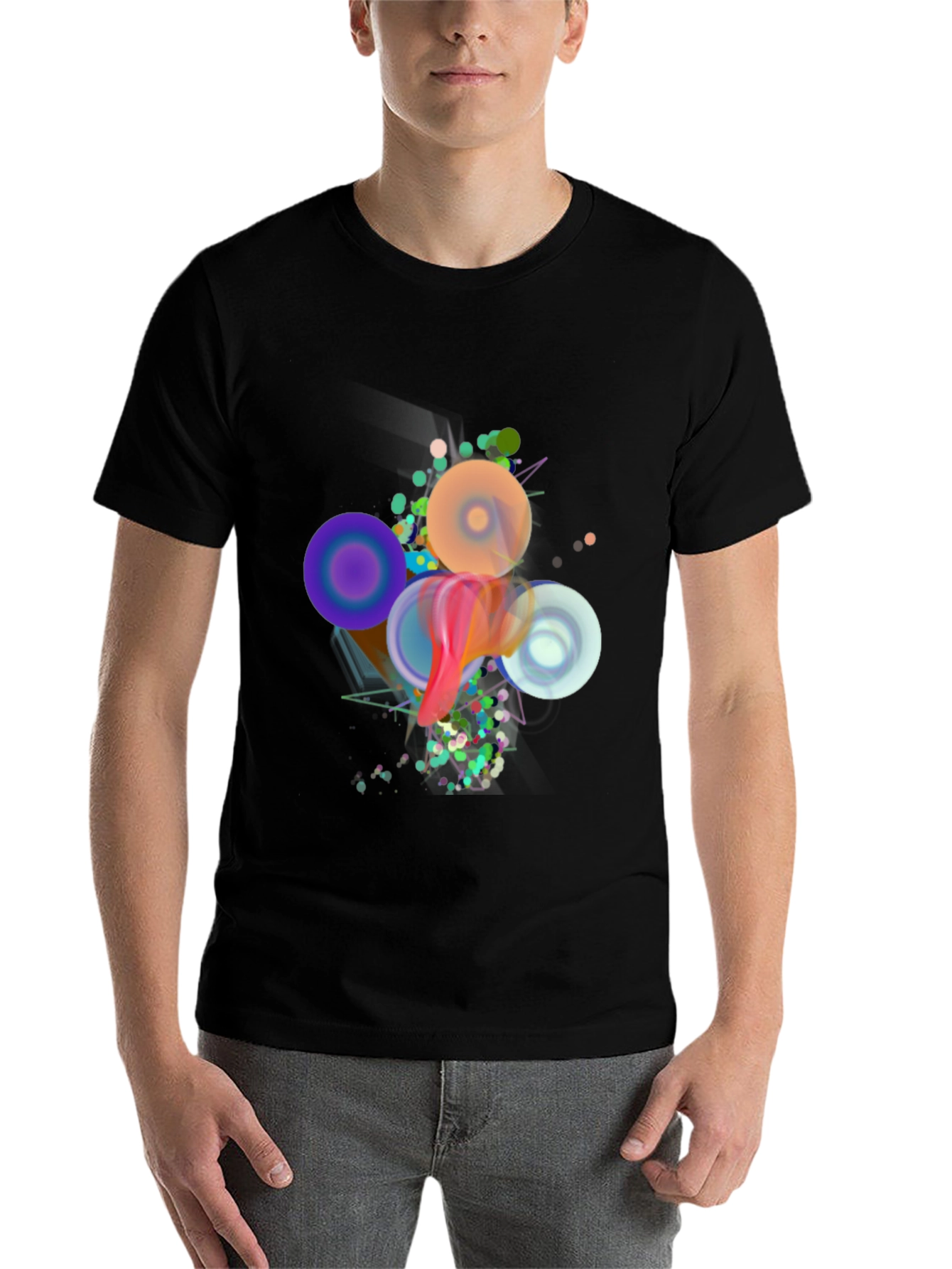 Black Abstract Art Black T-Shirt view 7