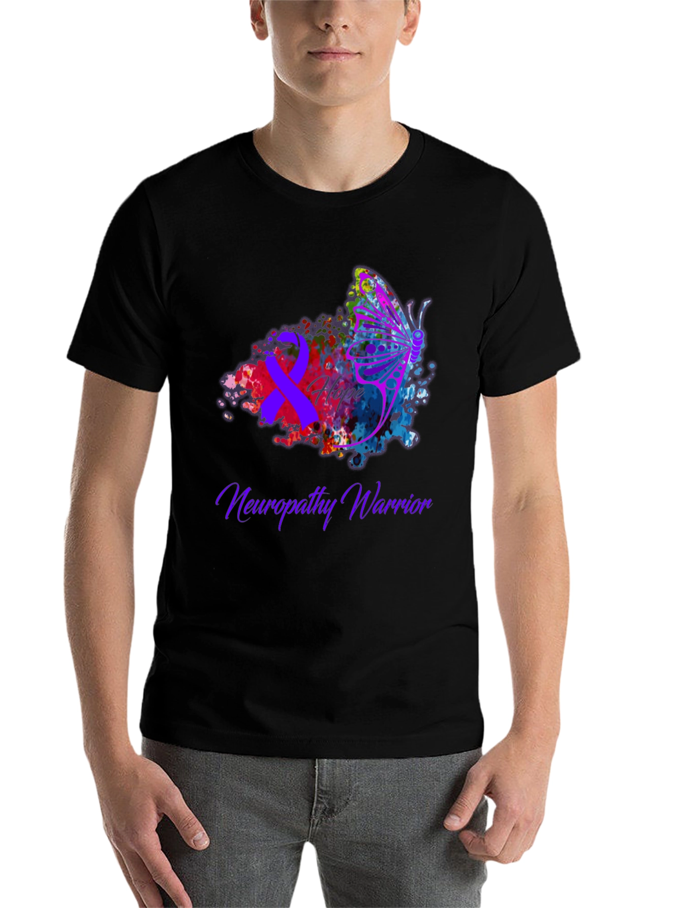 Neuropathy Warrior Butterfly Hope Awareness T-Shirt - 7