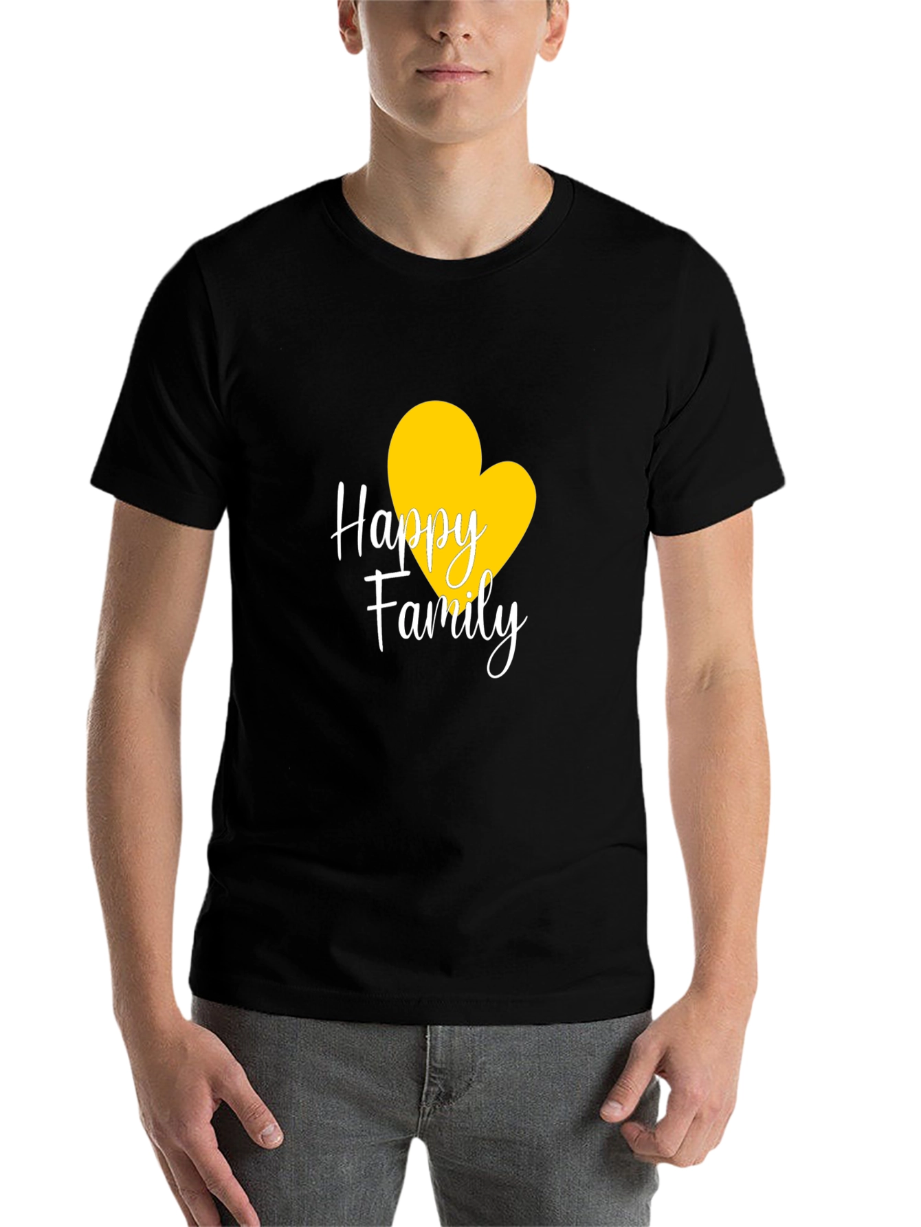 Black Happy Family Heart Graphic Tee view 7