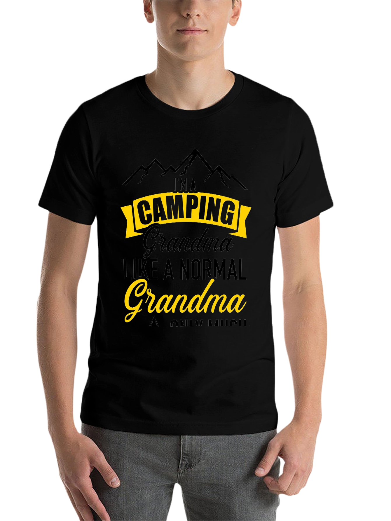 Black Camping Grandma T-Shirt - Funny Outdoor Tee view 7