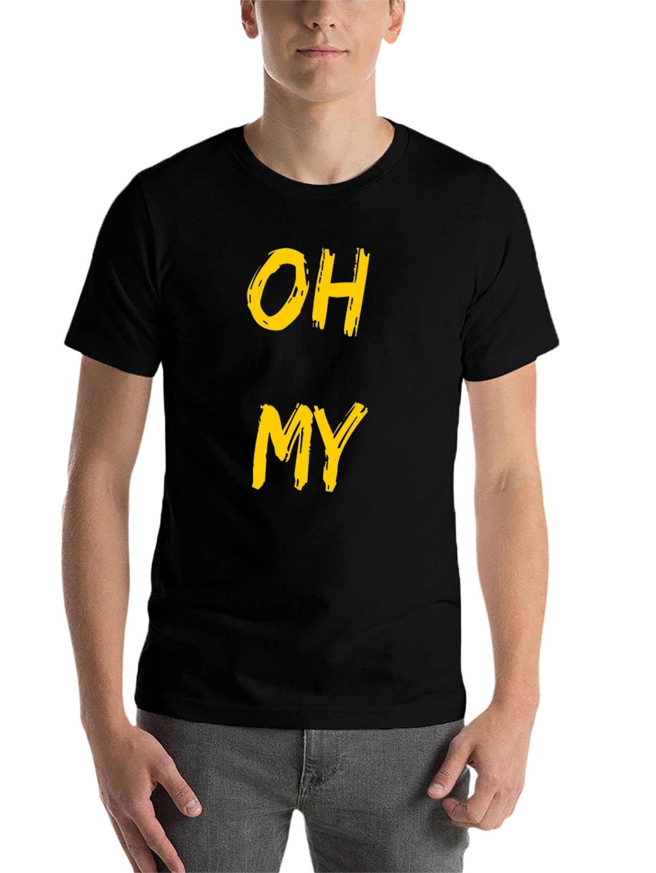 Black Oh My Graphic Tee - Funny Casual T-Shirt view 7
