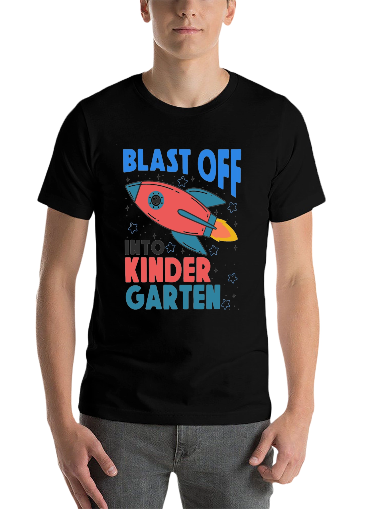 Black Blast Off to Kindergarten T-Shirt view 7