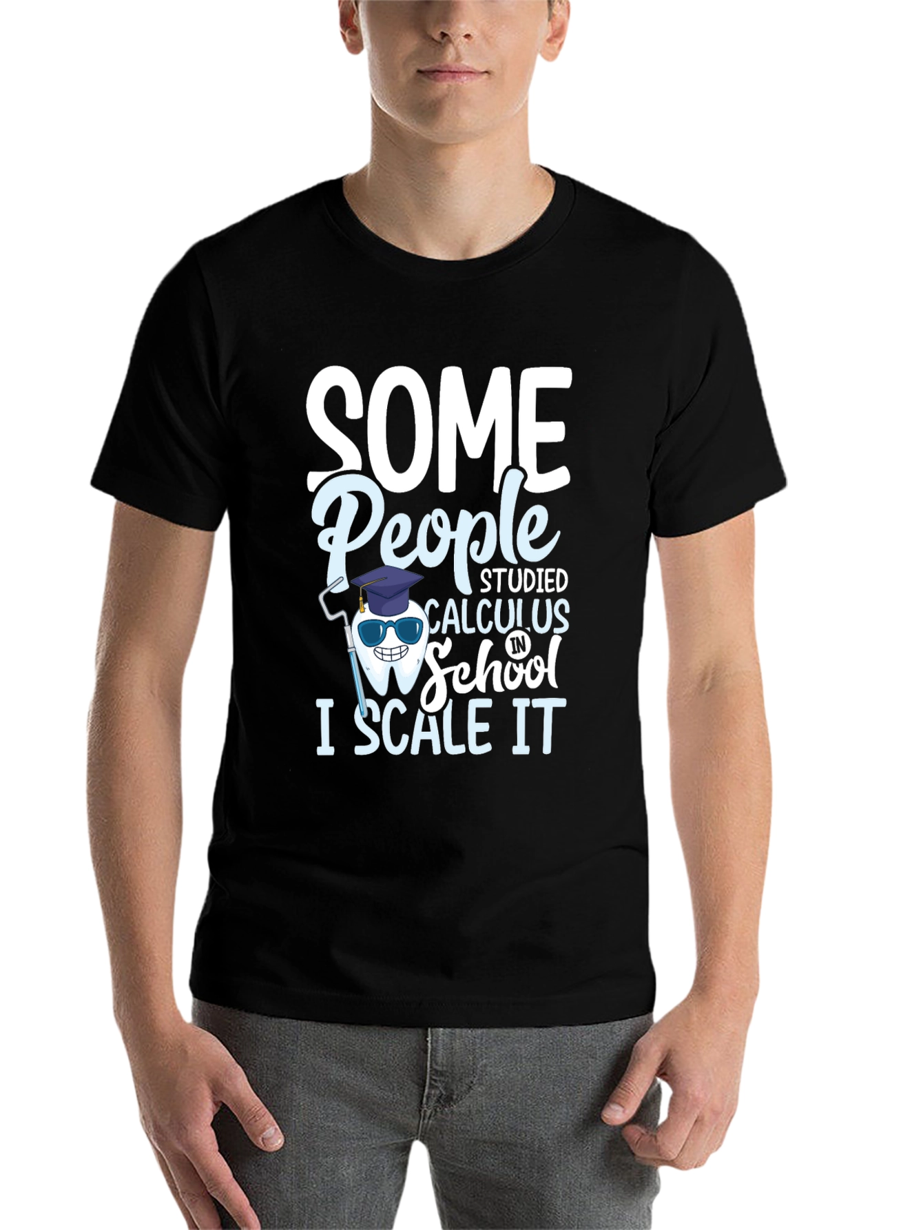 Black Dental Humor T-Shirt: Scale Calculus view 7