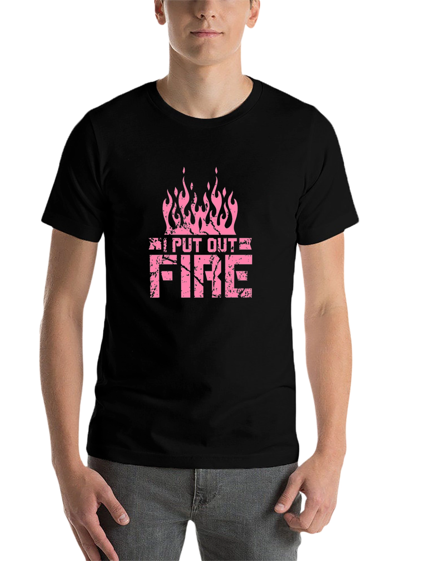 Black I Put Out Fire T-Shirt Funny Firefighter Tee view 7