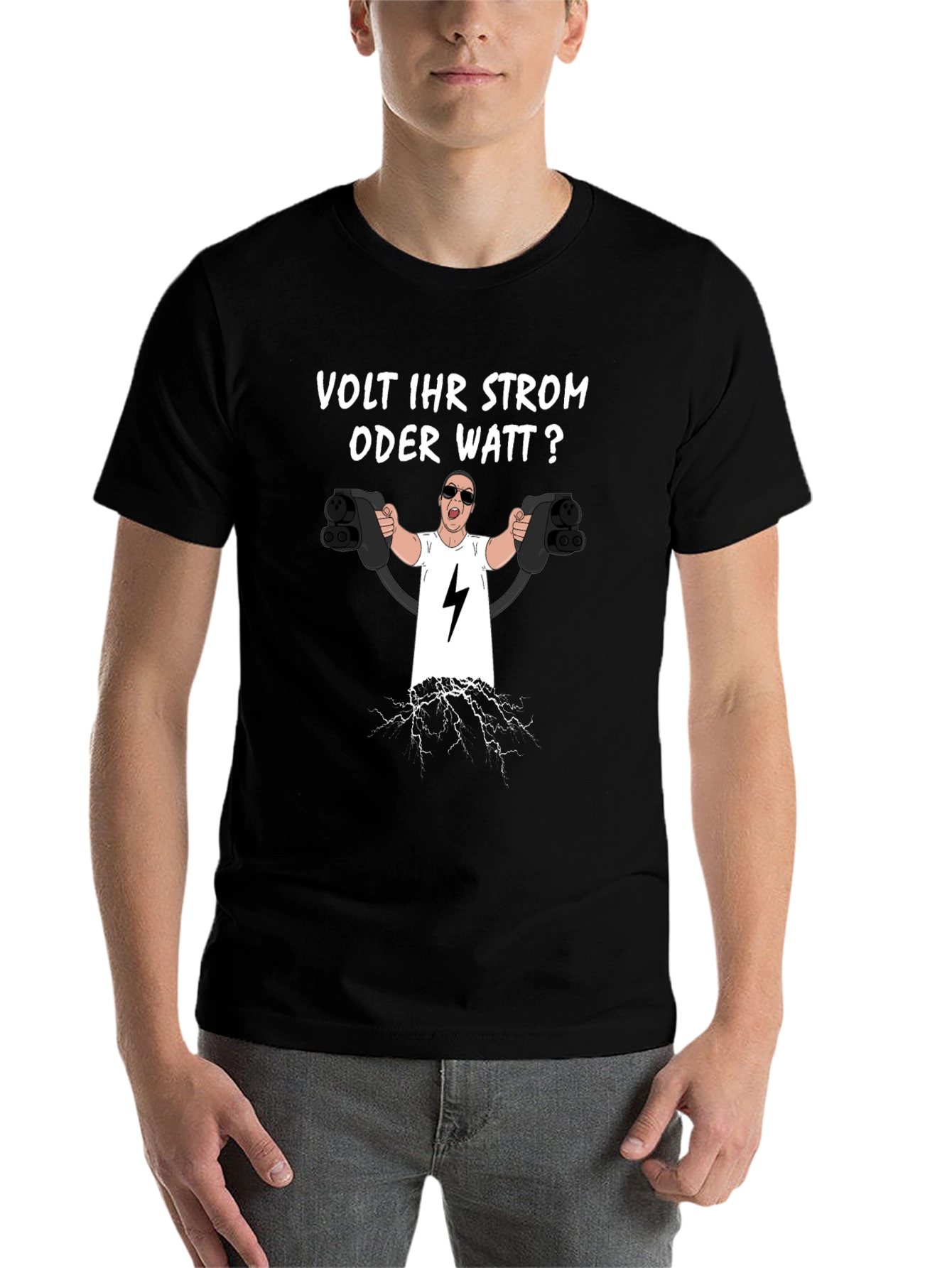 Black Volt Ihr Strom Oder Watt? Black T-Shirt view 7