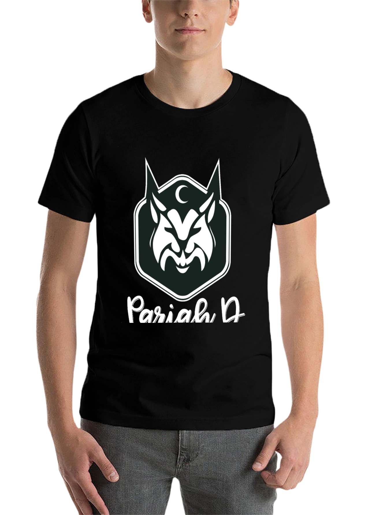 Black Pariah D Graphic Tee - Dark Wolf Design view 7
