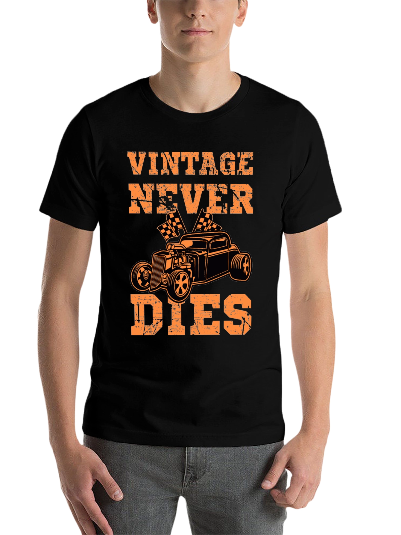 Black Vintage Never Dies Graphic Tee view 7