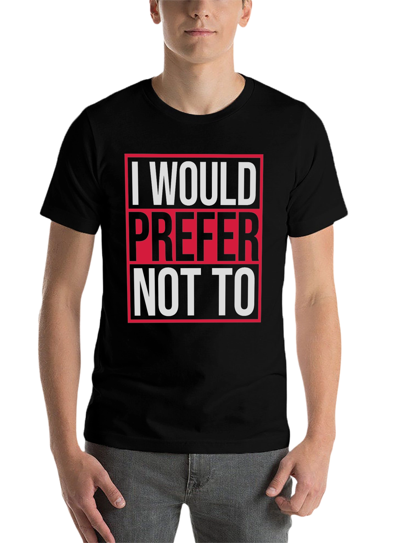 Black I Would Prefer Not To Graphic Tee view 7