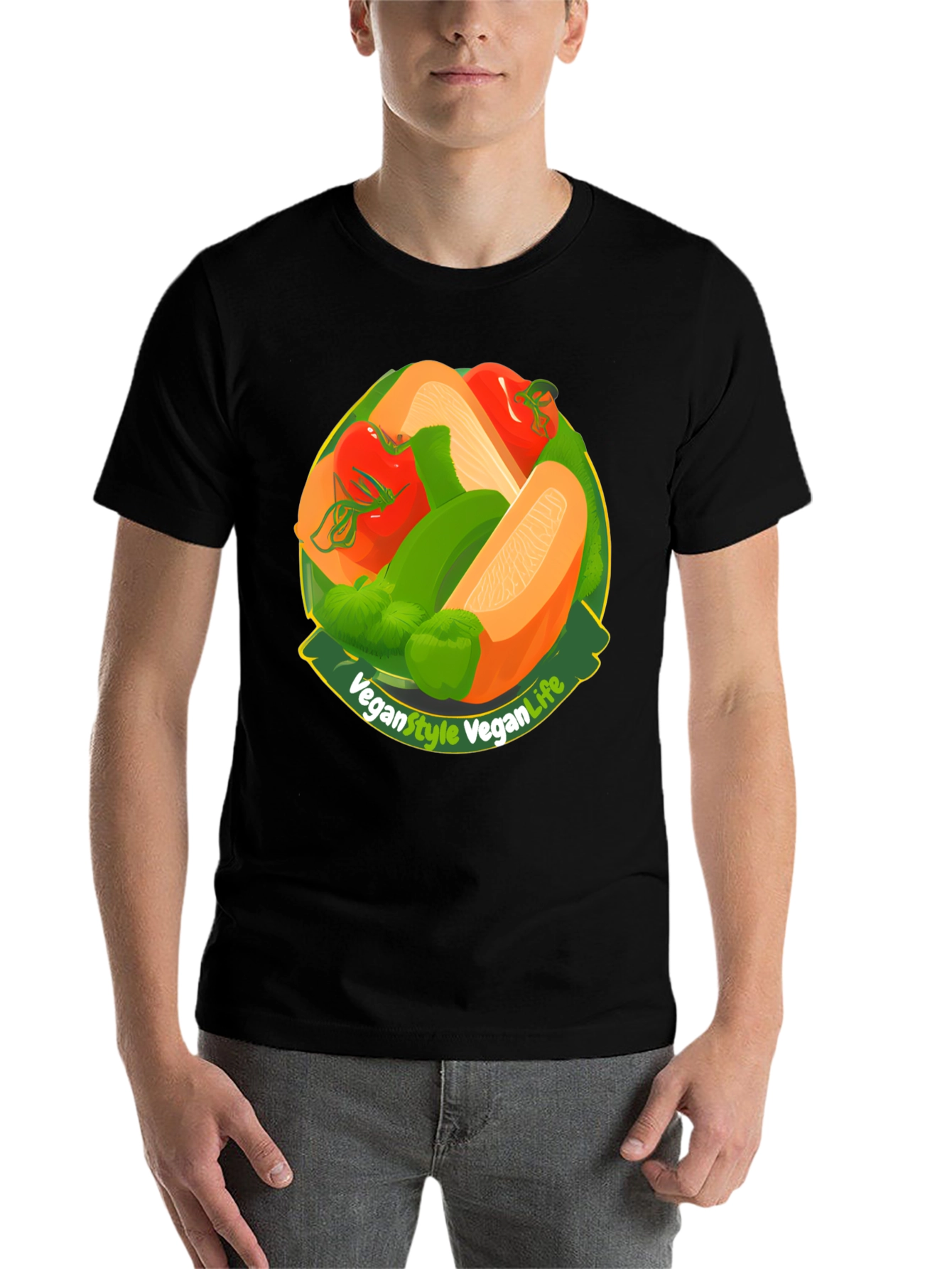 Black Vegan Style Vegan Life T-Shirt view 7