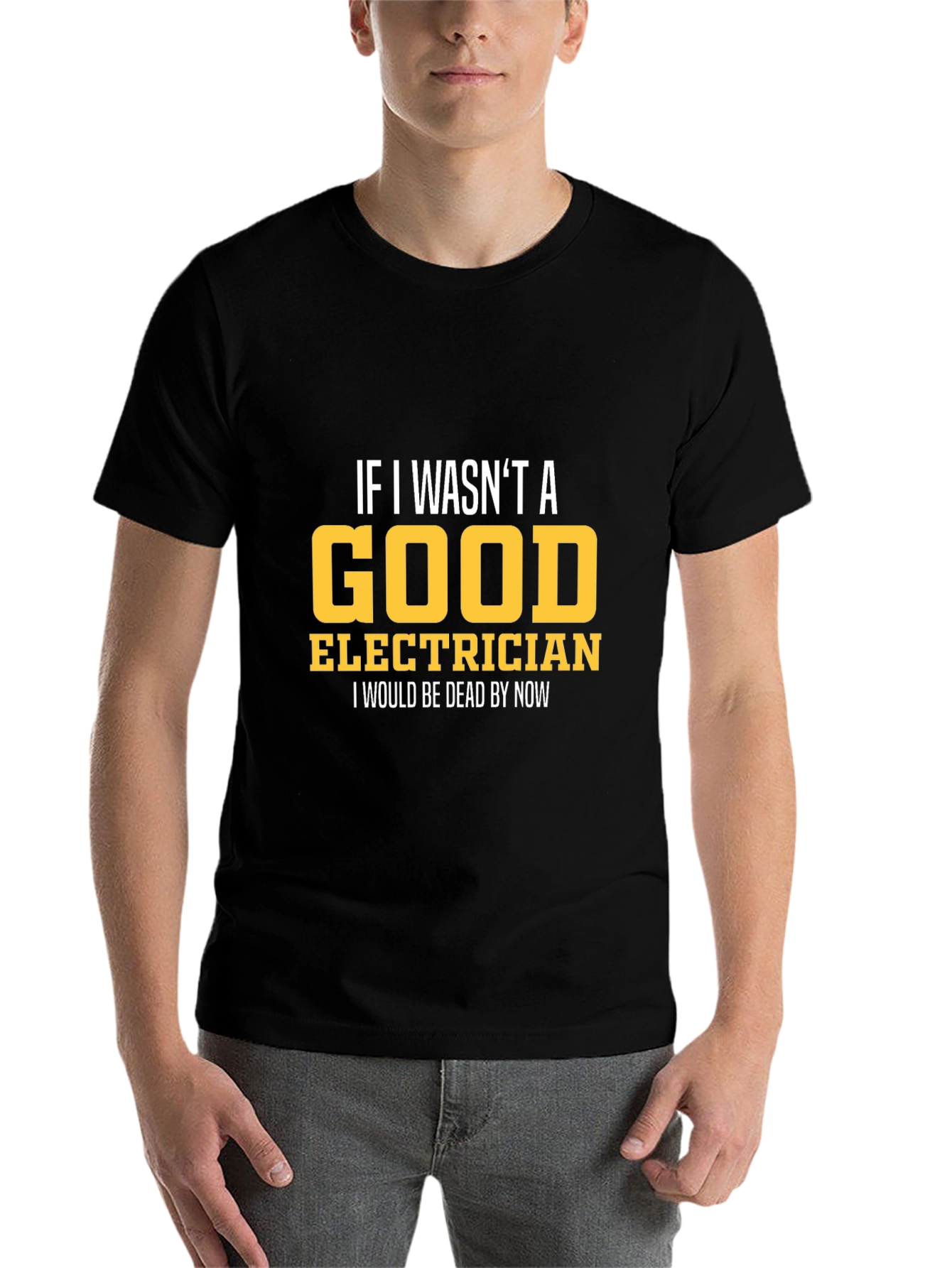 Black Funny Electrician T-Shirt - Good Electrician Gift view 7