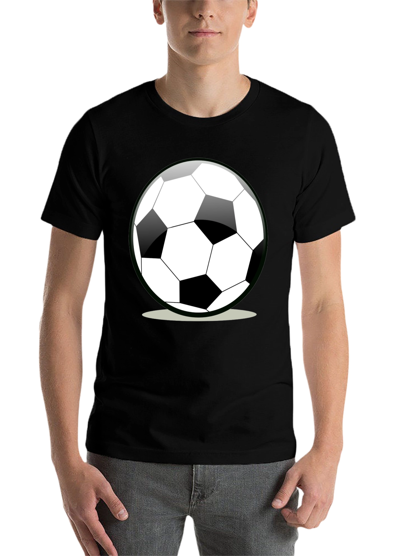 Black Soccer Ball Graphic T-Shirt - Black view 7