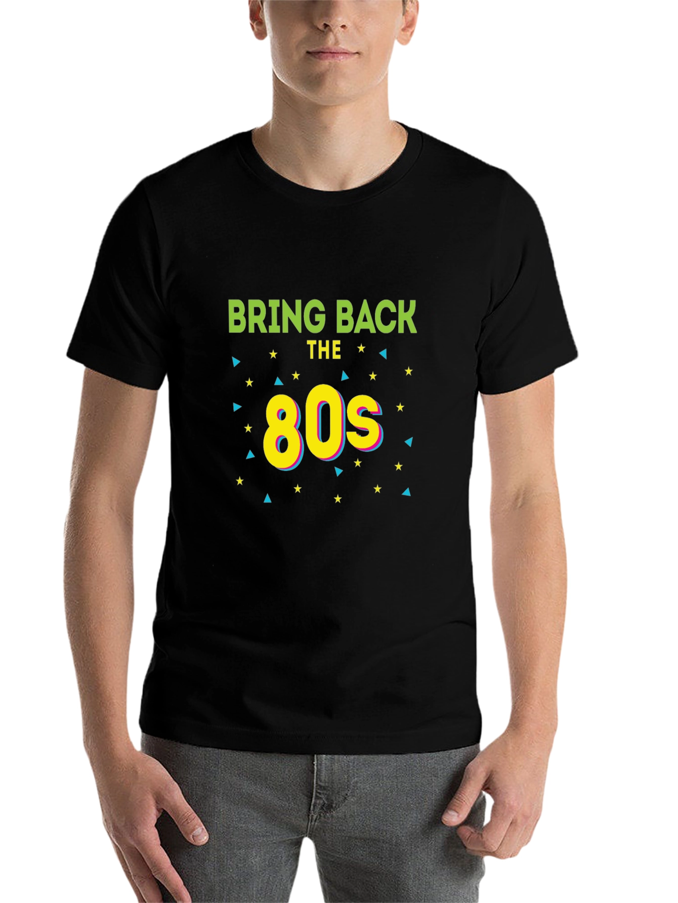 Black Retro 80s Graphic T-Shirt - Bring Back the 80s Tee view 7