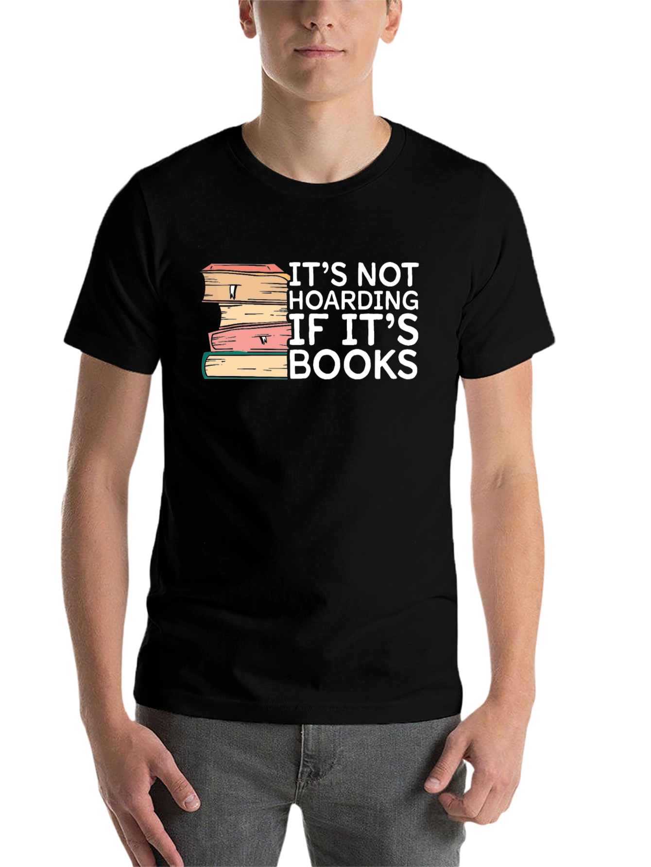 Black Book Lover T-Shirt - It's Not Hoarding Funny Tee view 7