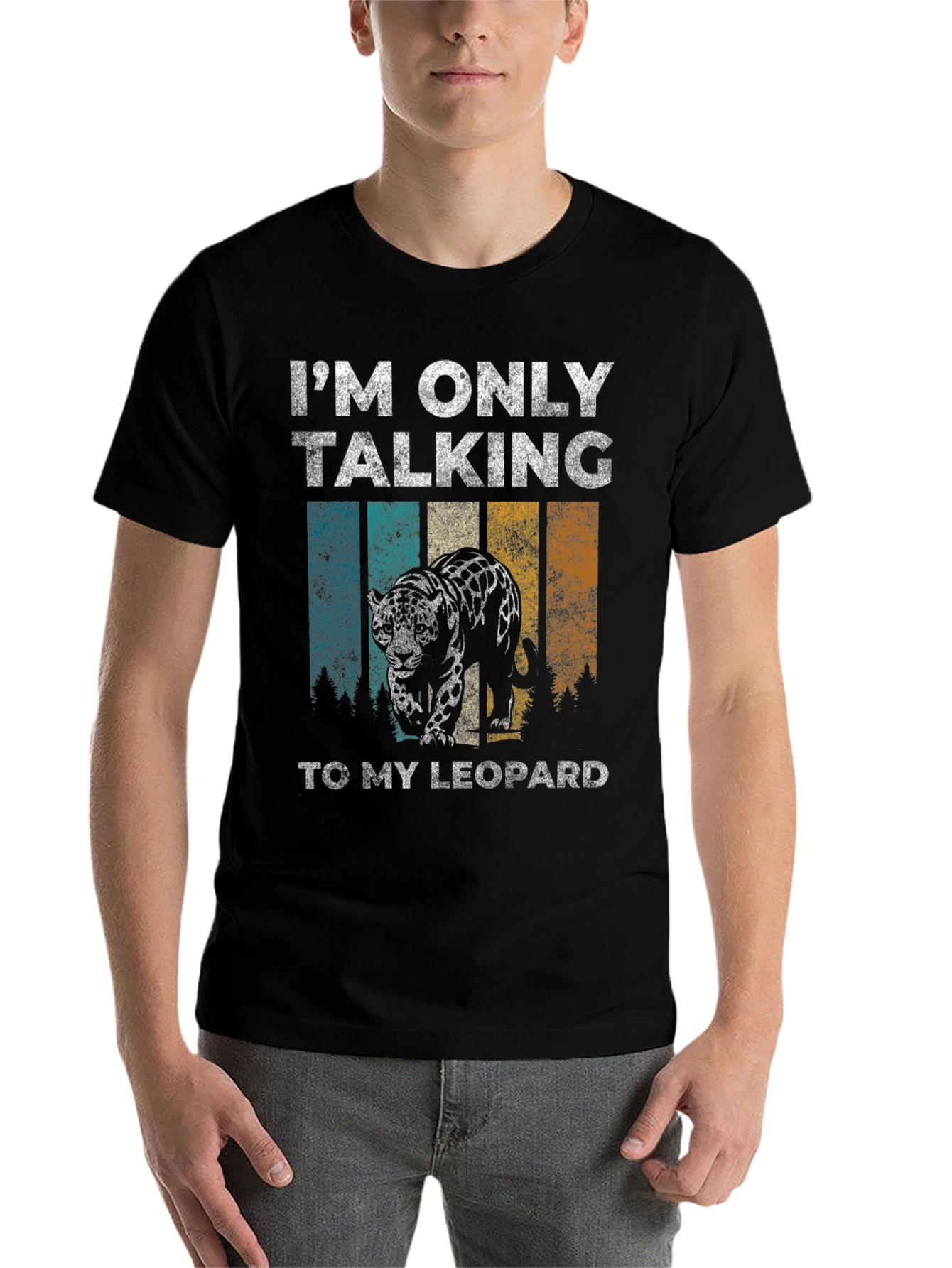 Black Leopard Graphic T-Shirt - Only Talking to My Leopard view 7