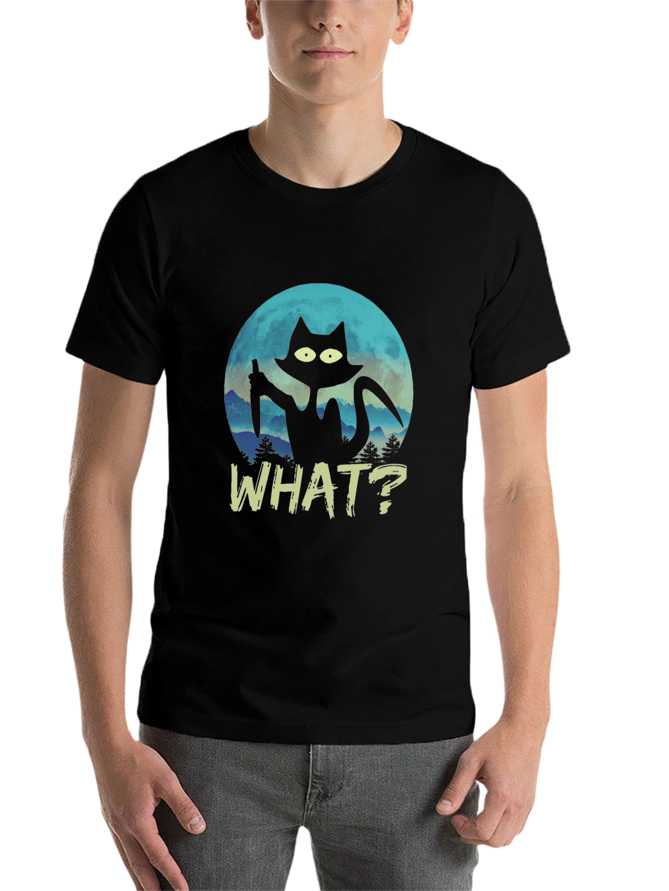 Black Black Cat Knife T-Shirt - What? view 7