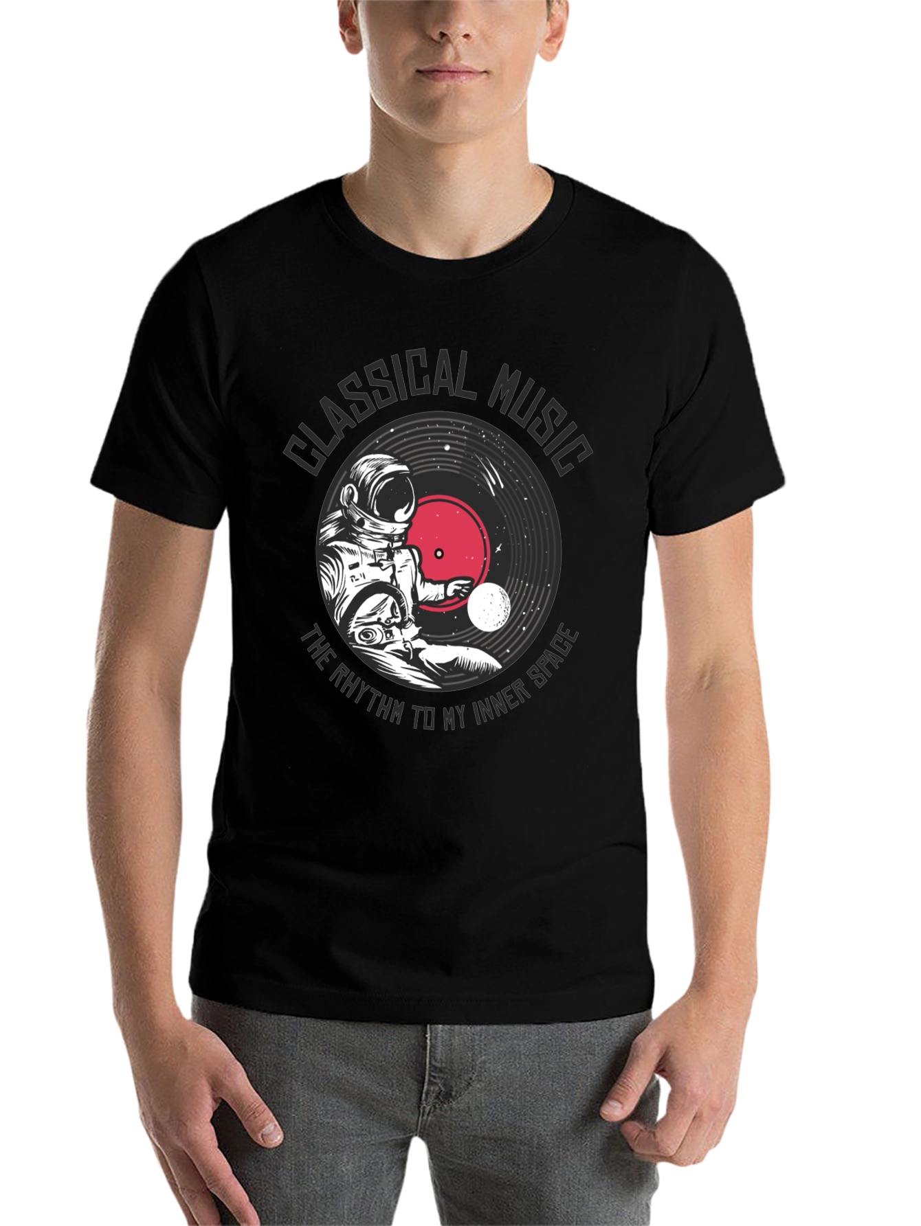 Black Classical Music Inner Space Graphic Tee view 7