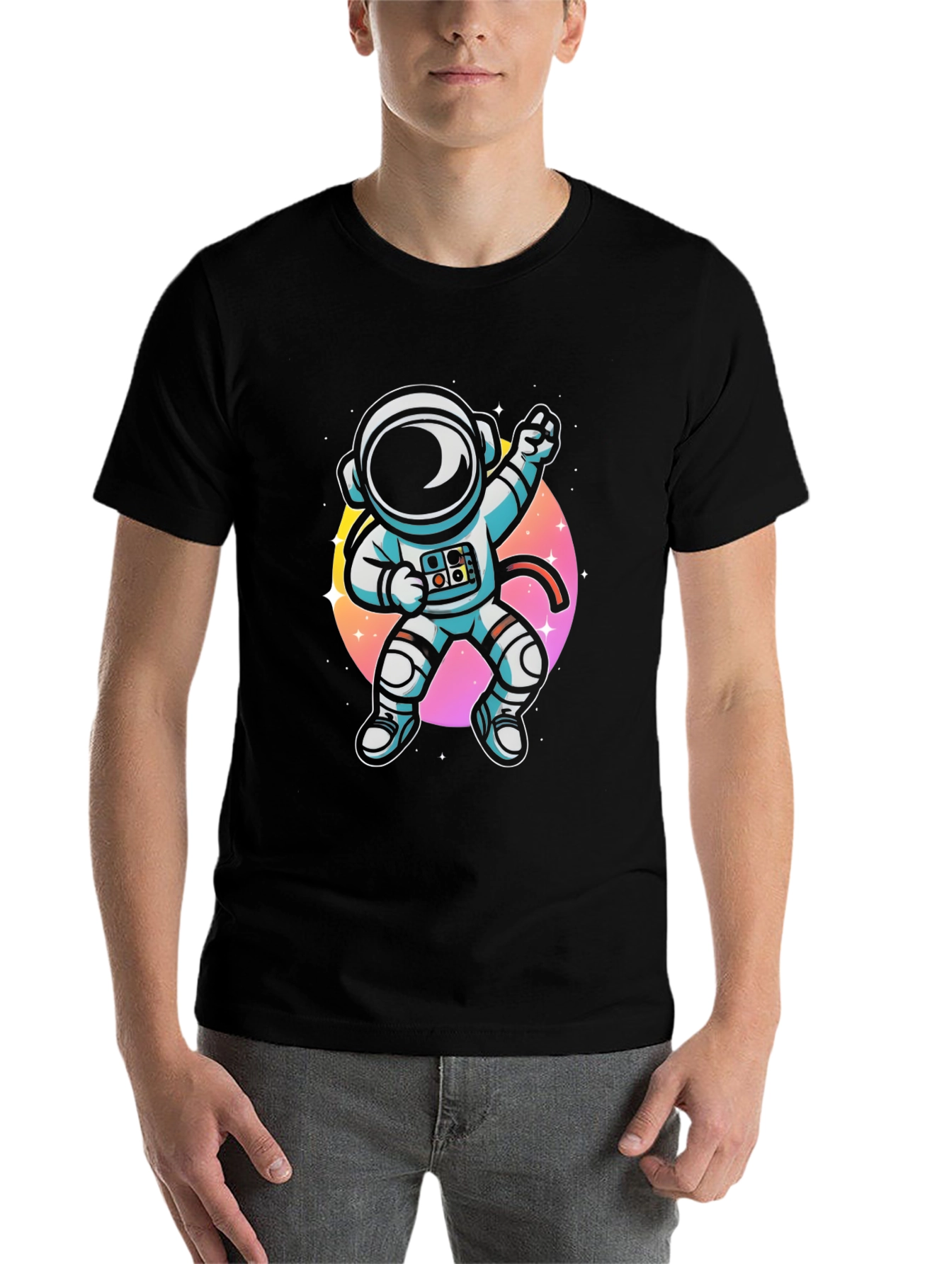Black Astronaut Graphic Tee - Space Explorer T-Shirt view 7