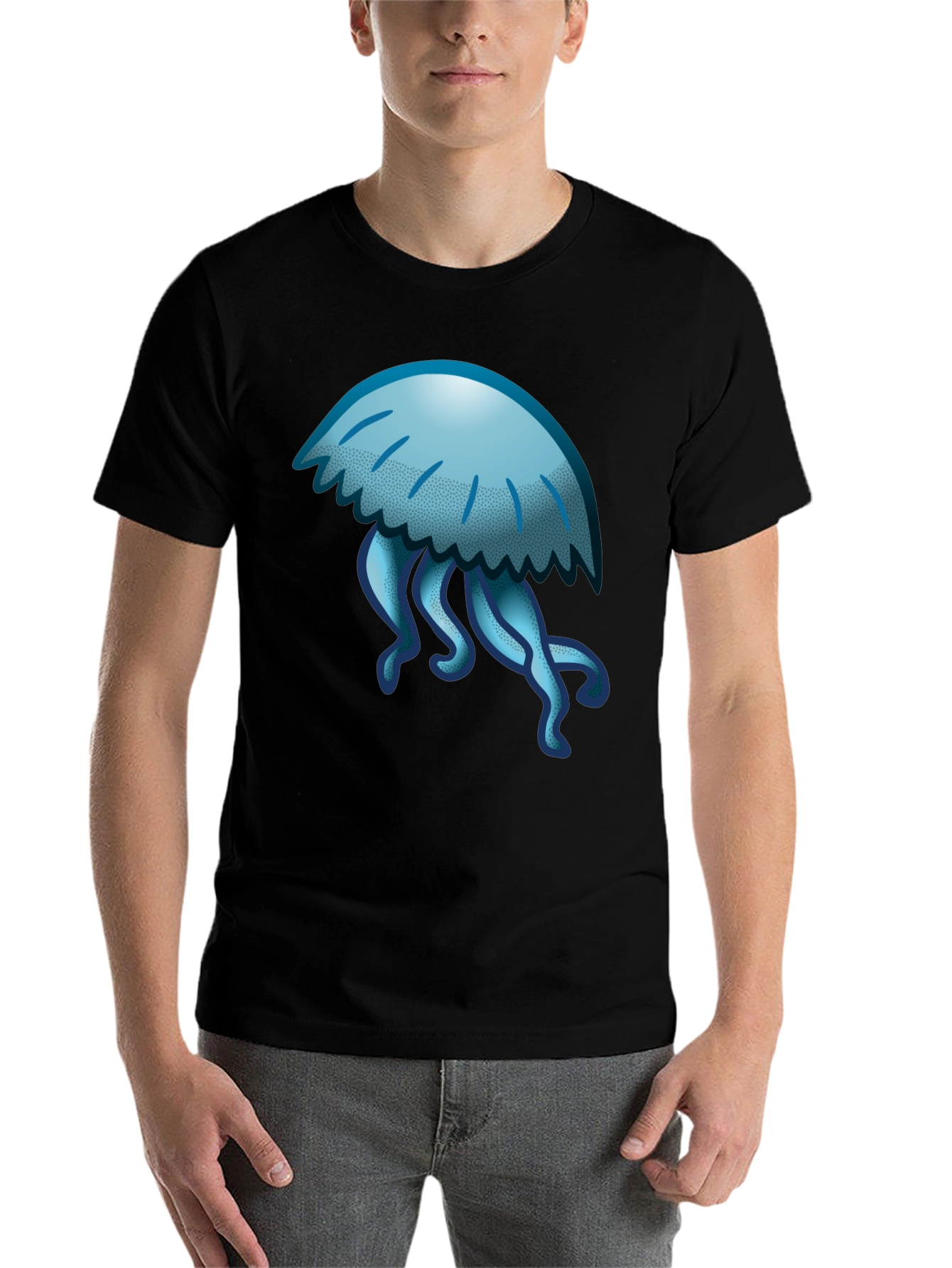 Black Jellyfish Graphic Tee - Cool Casual Style view 7