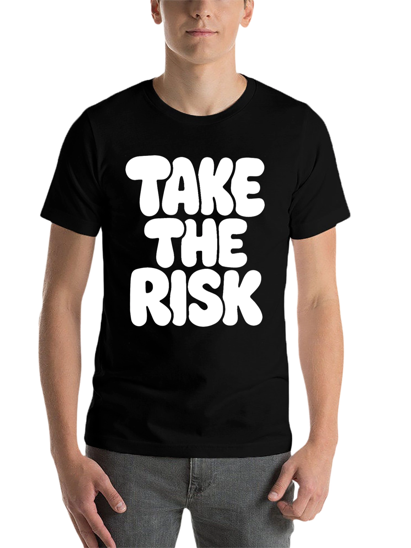 Black Take the Risk T-Shirt - Bold Graphic Tee view 7