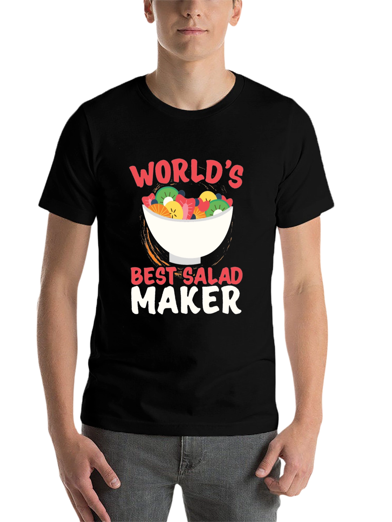Black World's Best Salad Maker Graphic T-Shirt view 7